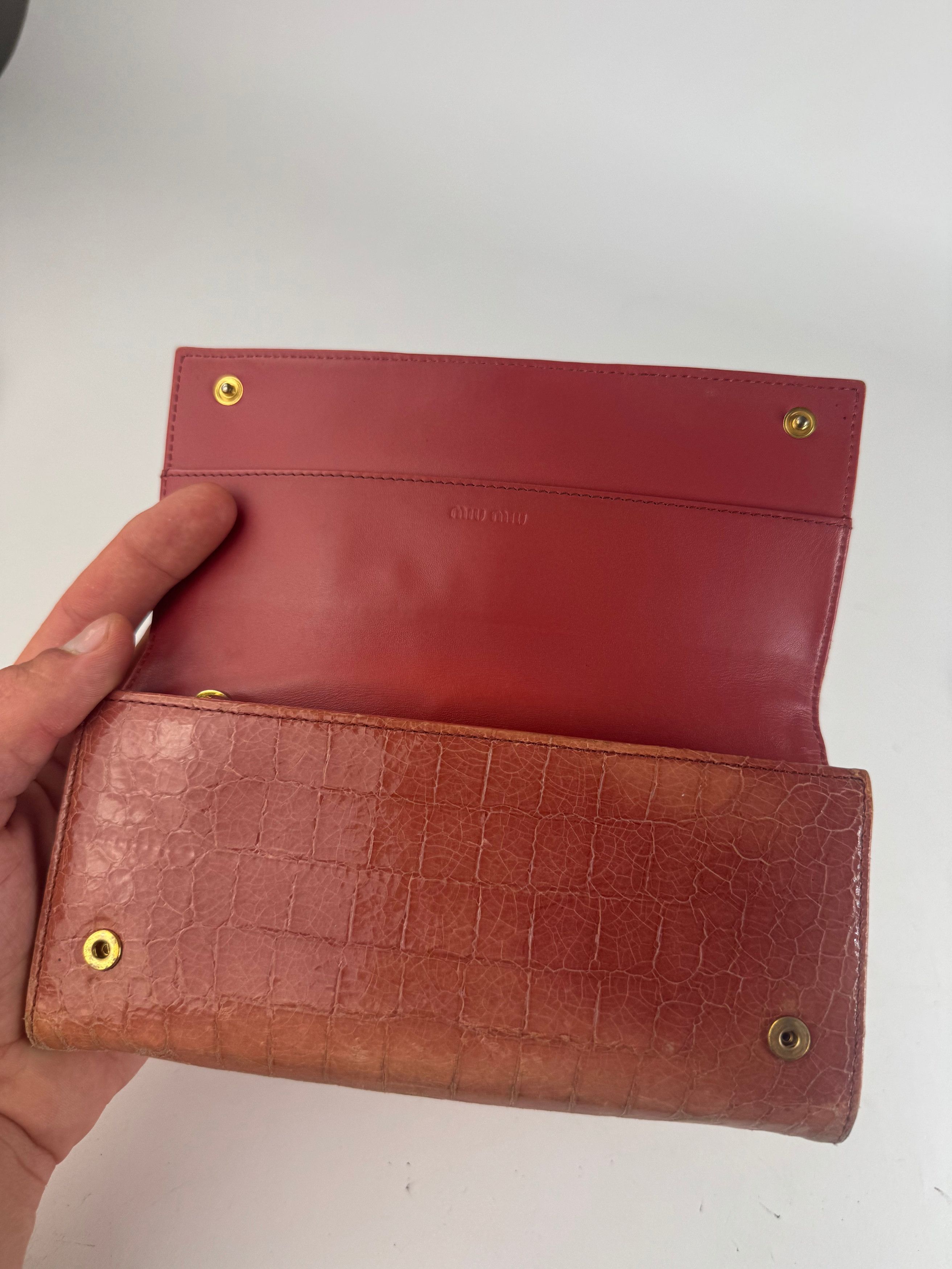 Miu Miu Vintage Leather Wallet orange Size ONE SIZE - 4 Thumbnail
