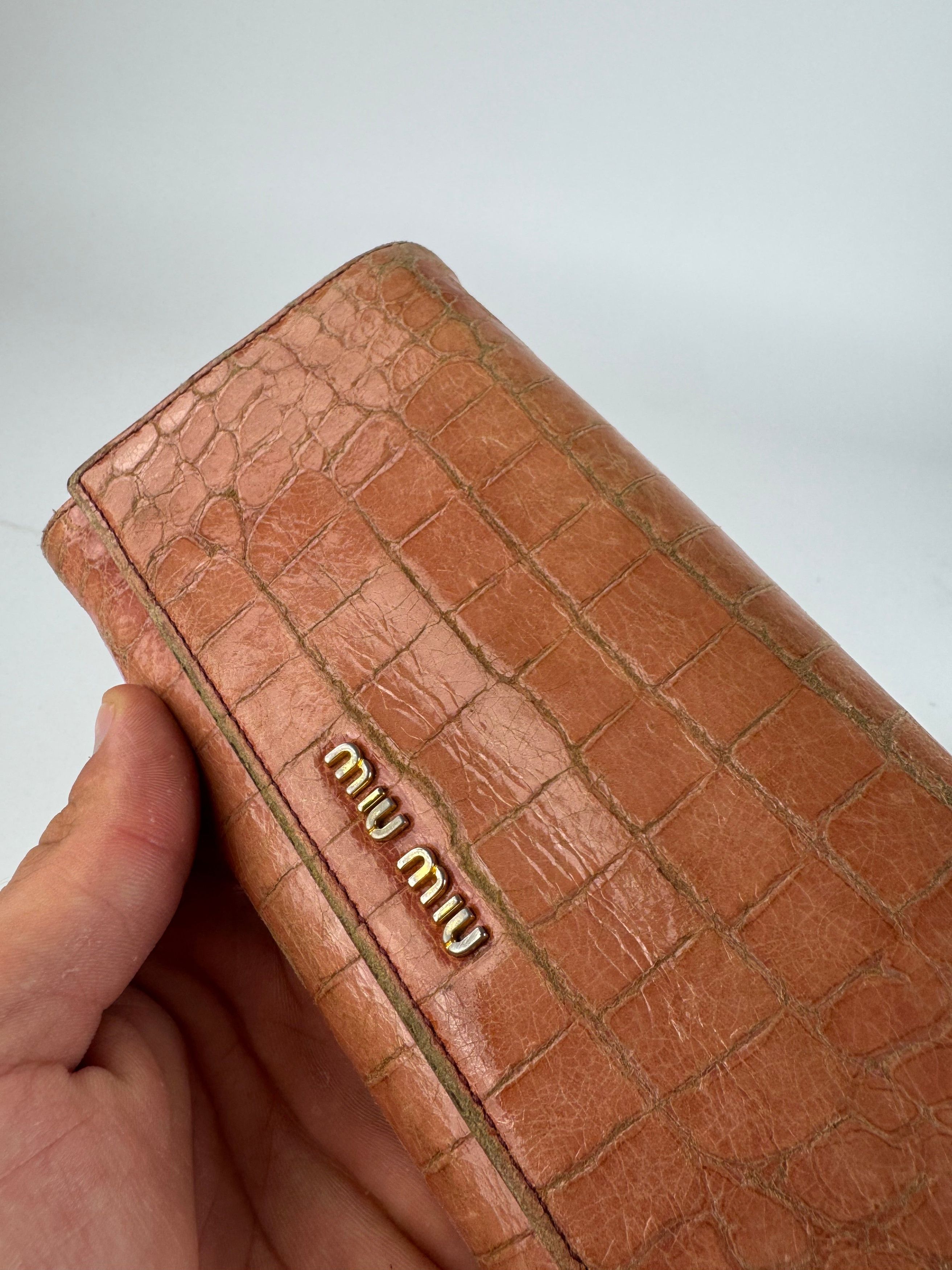 Miu Miu Vintage Leather Wallet orange Size ONE SIZE - 3 Thumbnail