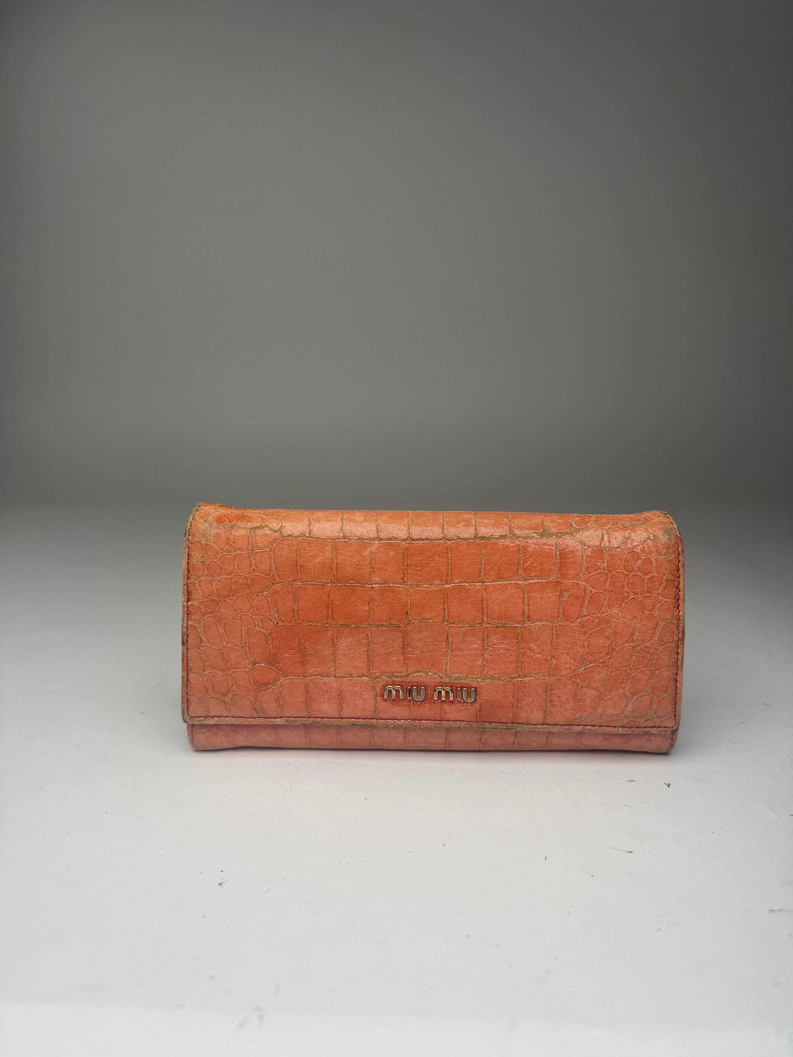 Miu Miu Vintage Leather Wallet orange Size ONE SIZE - 6 Thumbnail