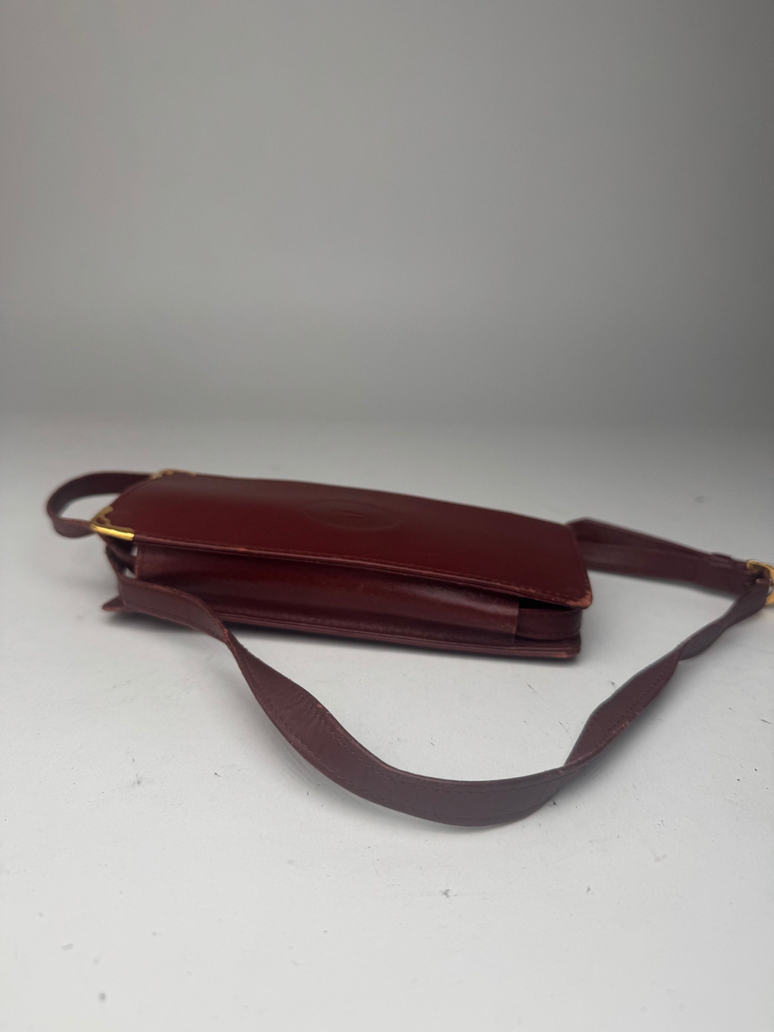 Cartier Vintage Mini Leather shoulder bag burgundy Size ONE SIZE - 6 Thumbnail