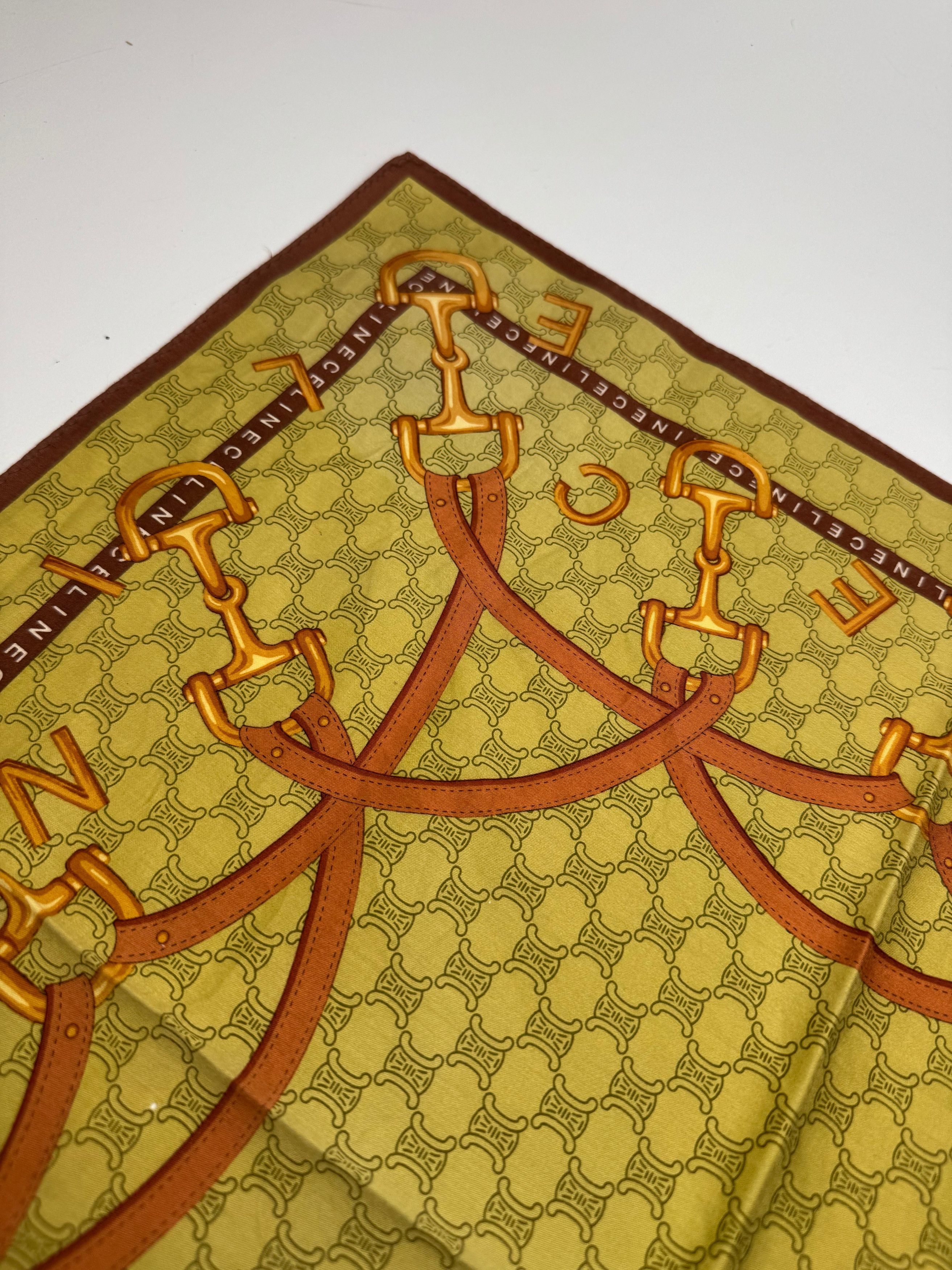 Celine Vintage Scarf Yellow Size ONE SIZE - 6 Thumbnail