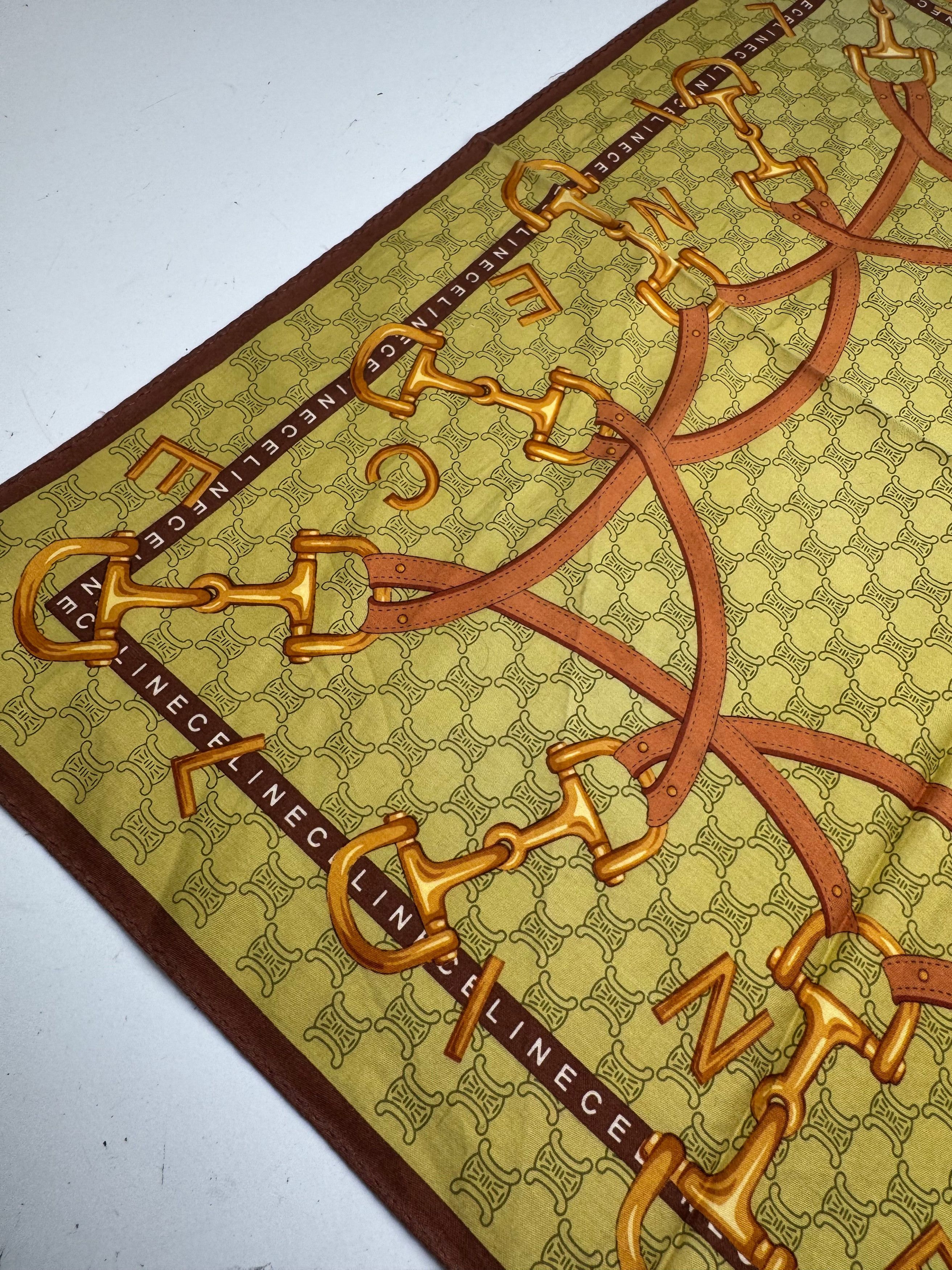 Celine Vintage Scarf Yellow Size ONE SIZE - 3 Thumbnail