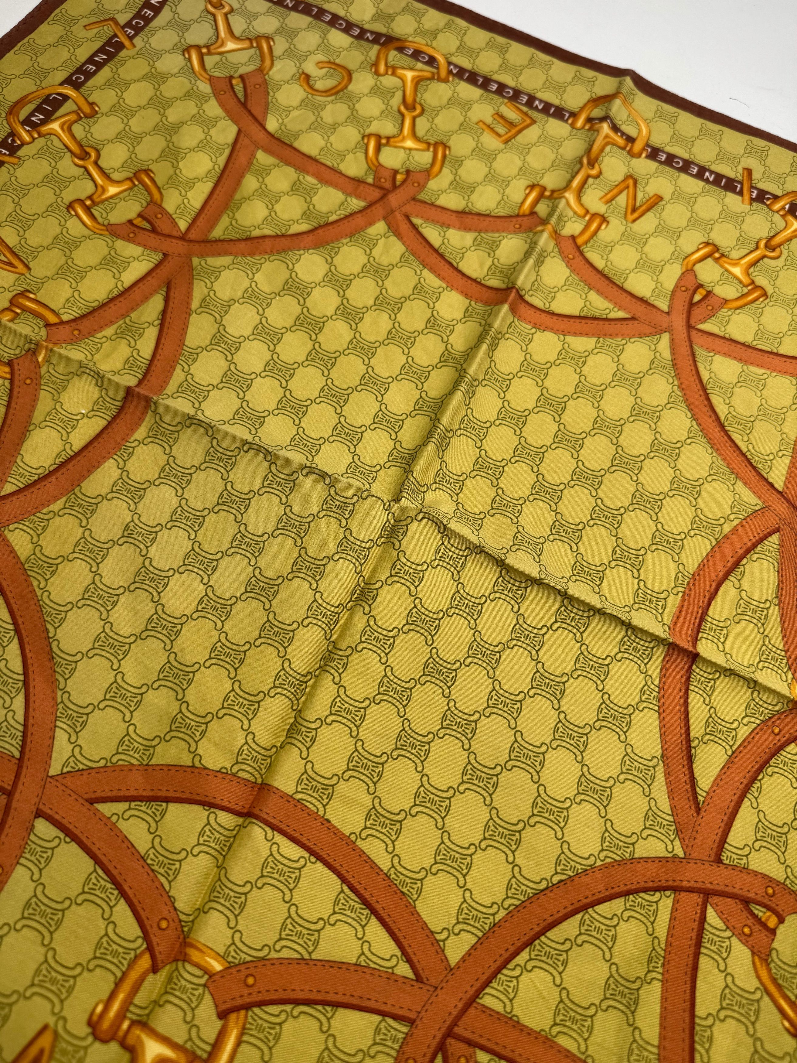 Celine Vintage Scarf Yellow Size ONE SIZE - 4 Thumbnail