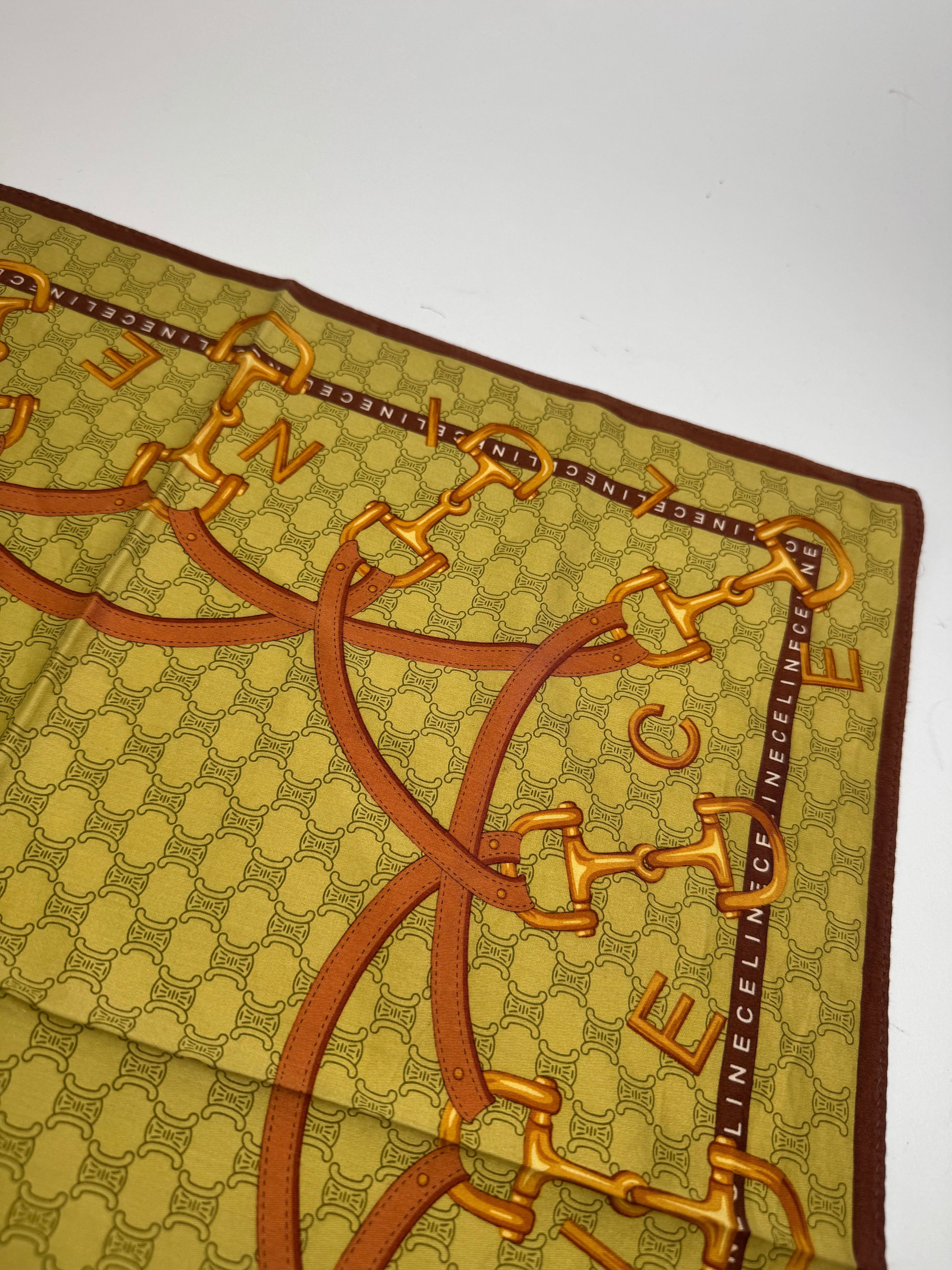 Celine Vintage Scarf Yellow Size ONE SIZE - 7 Thumbnail