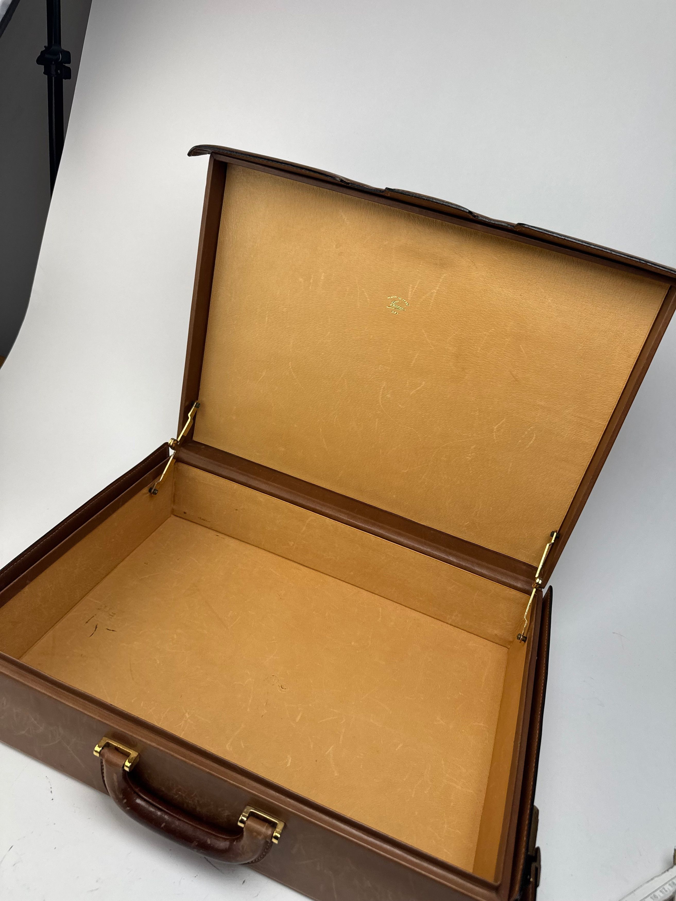 Gucci Vintage Leather Suitcase Brown Size ONE SIZE - 12 Thumbnail