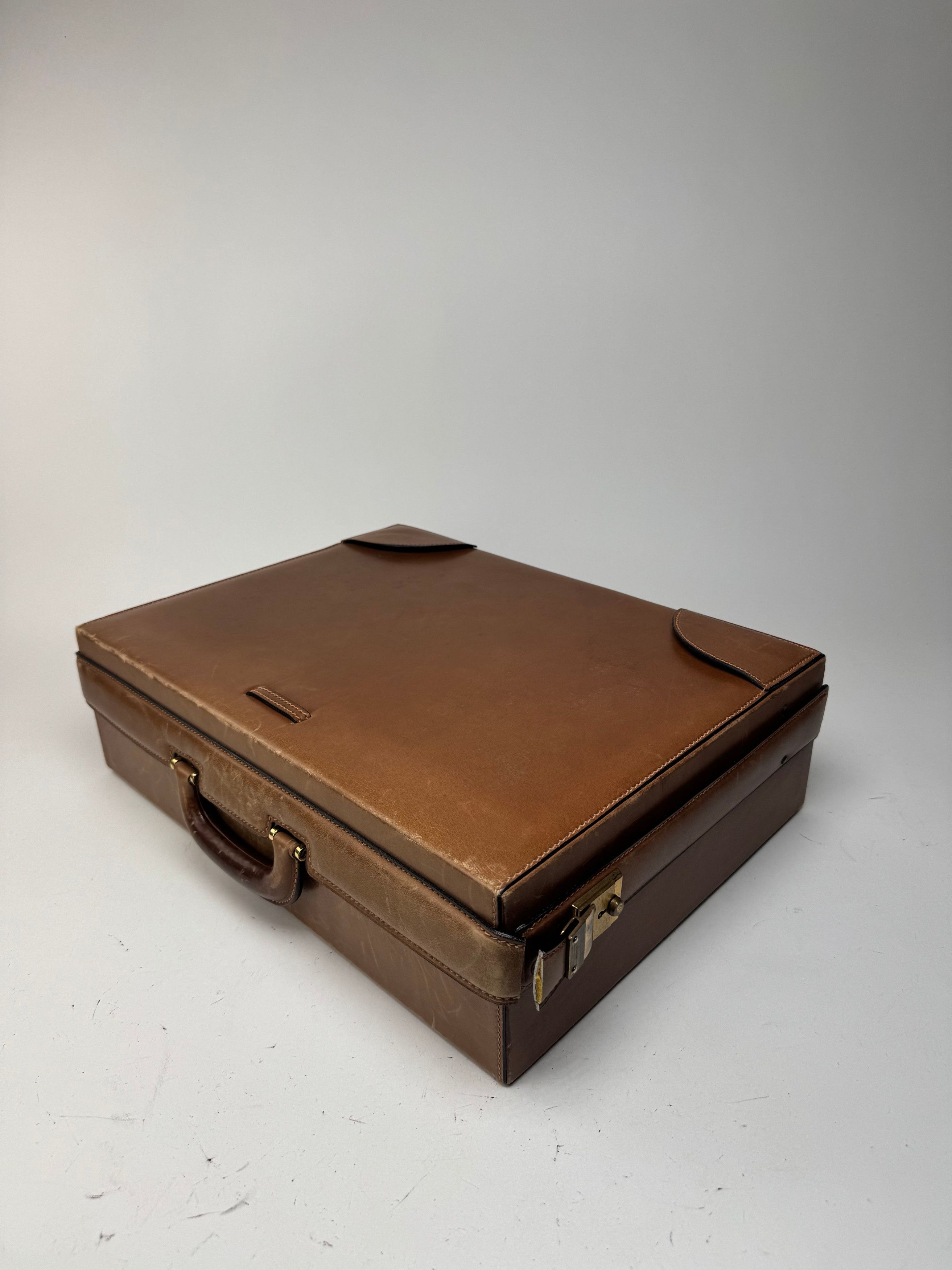 Gucci Vintage Leather Suitcase Brown Size ONE SIZE - 8 Thumbnail