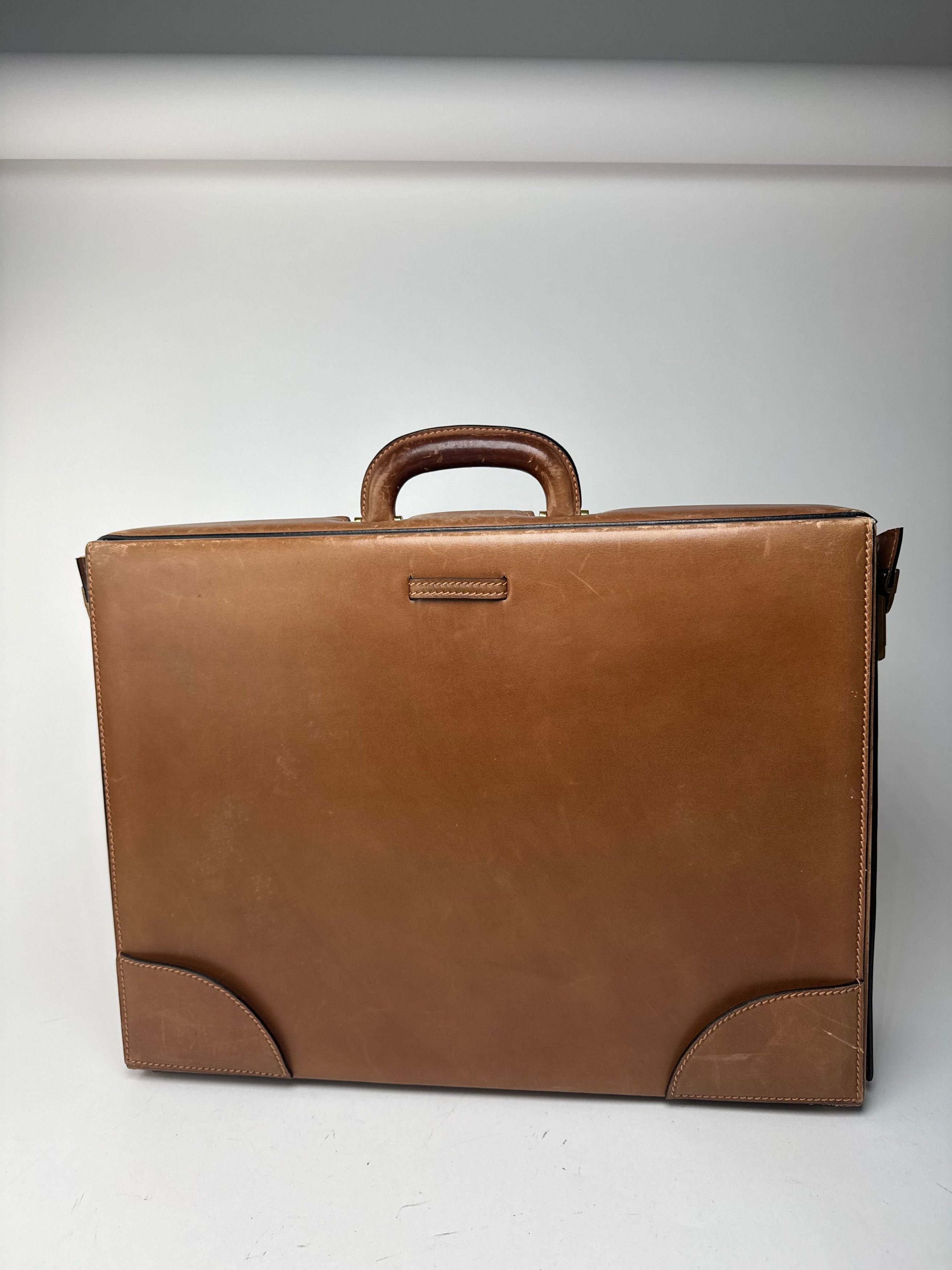 Gucci Vintage Leather Suitcase Brown Size ONE SIZE - 14 Thumbnail