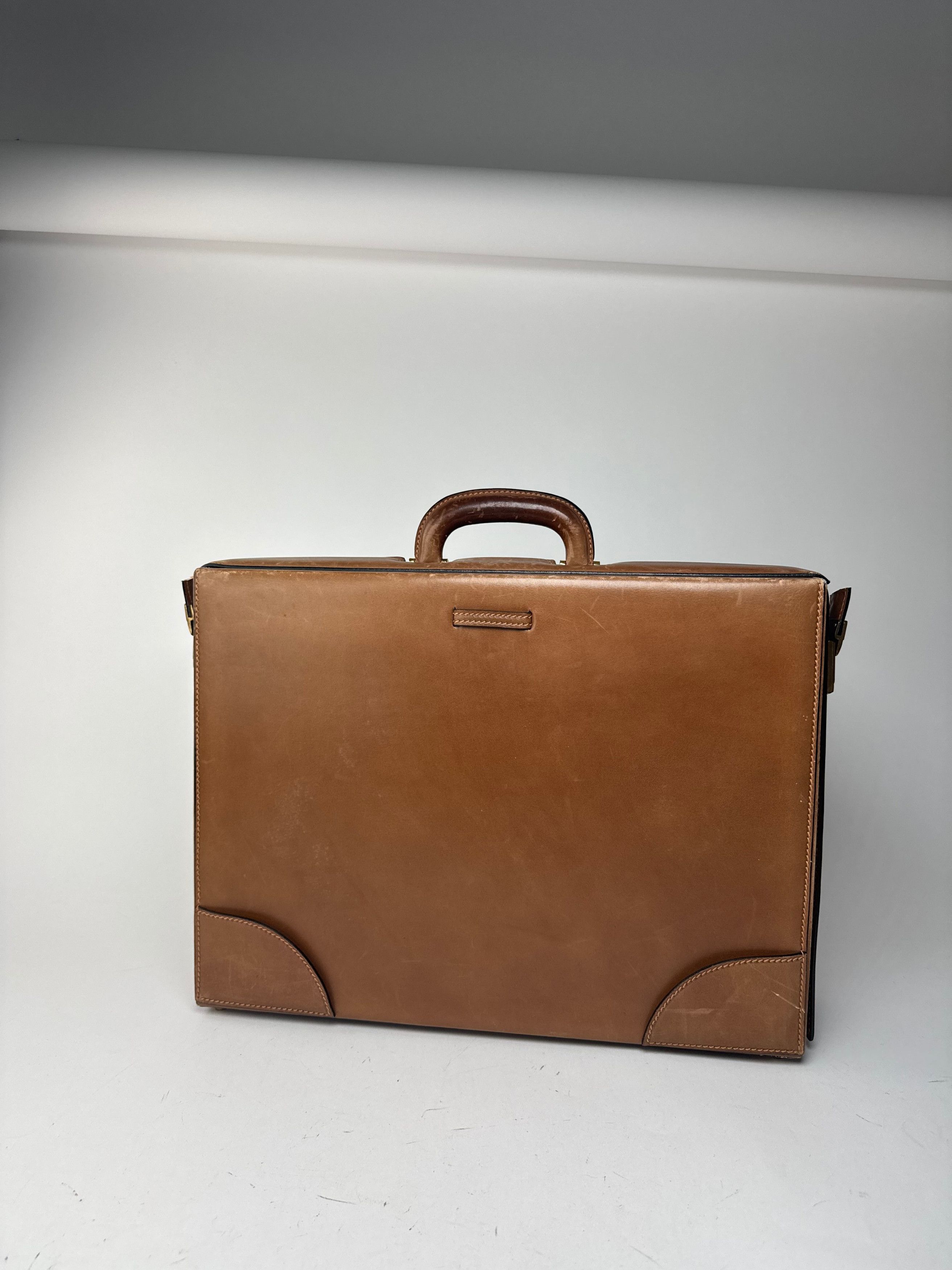 Gucci Vintage Leather Suitcase Brown Size ONE SIZE - 5 Thumbnail