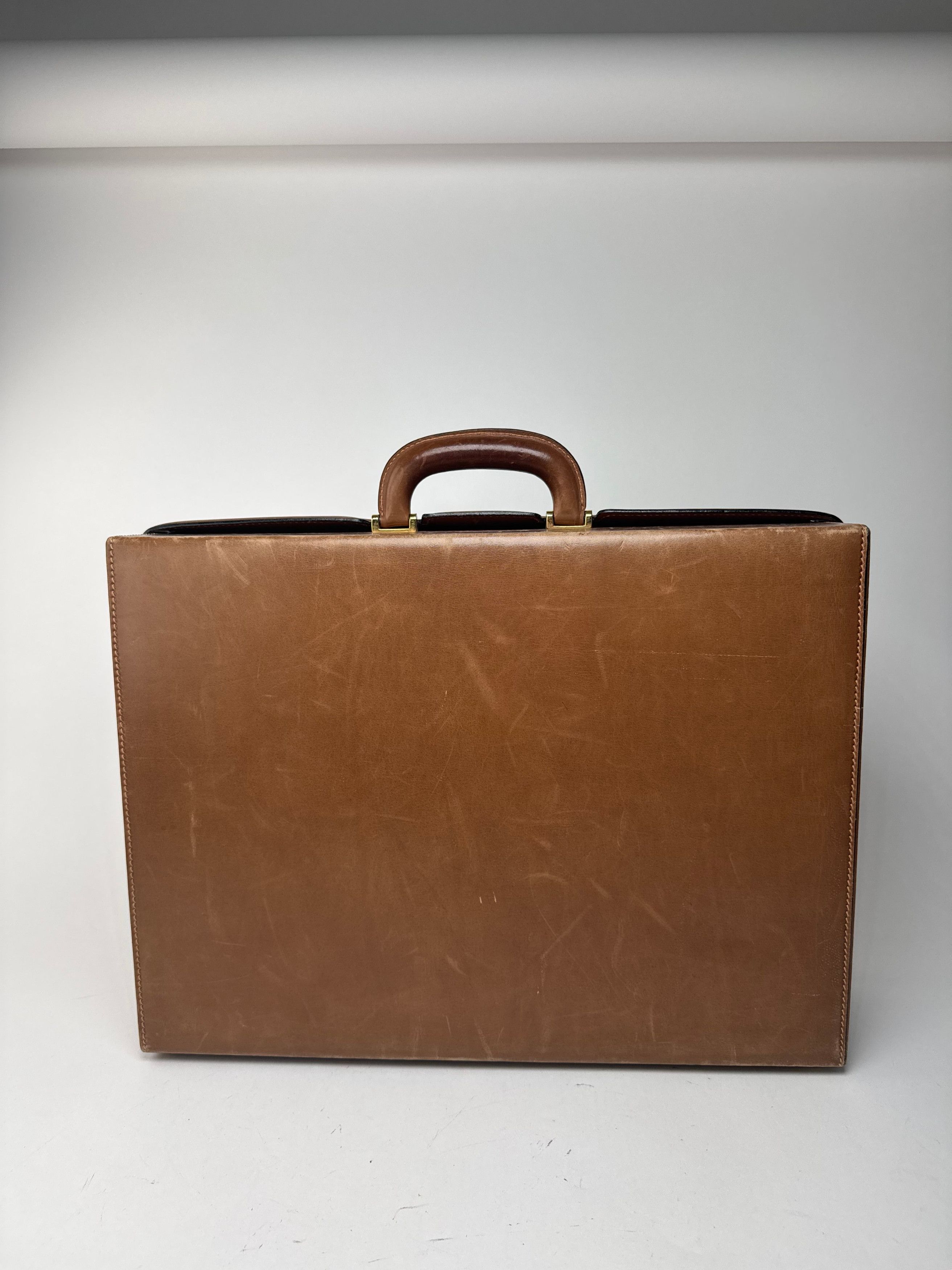 Gucci Vintage Leather Suitcase Brown Size ONE SIZE - 15 Thumbnail