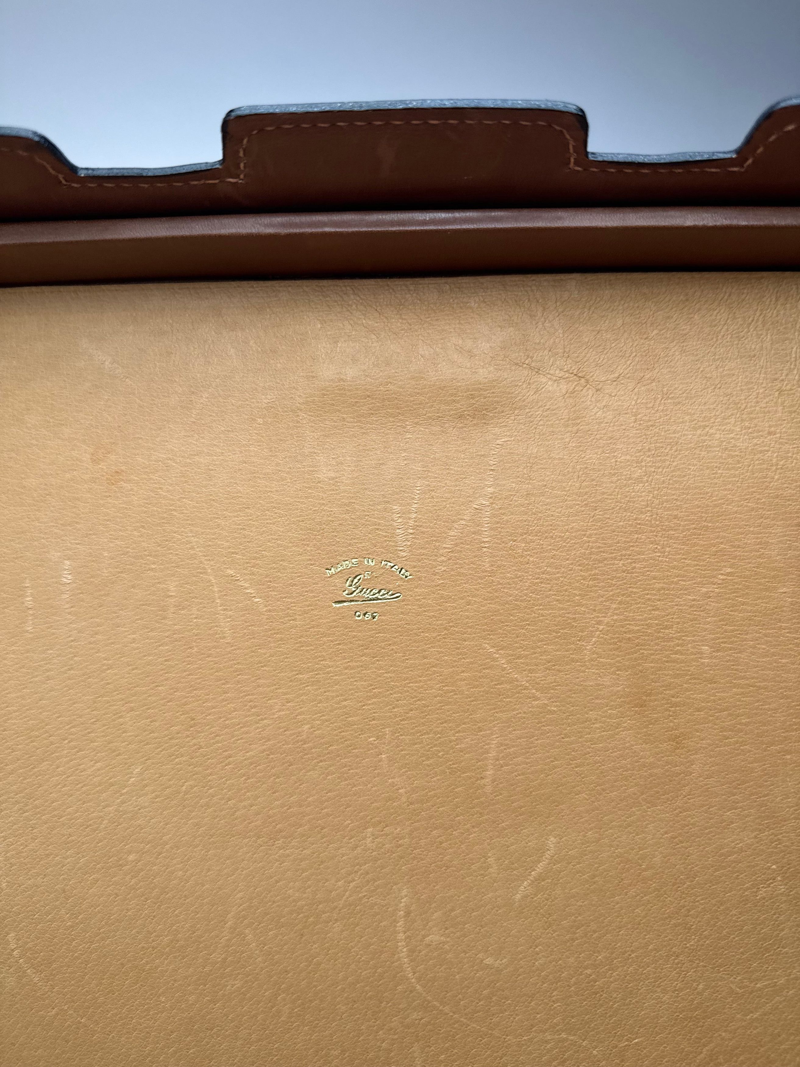 Gucci Vintage Leather Suitcase Brown Size ONE SIZE - 13 Thumbnail