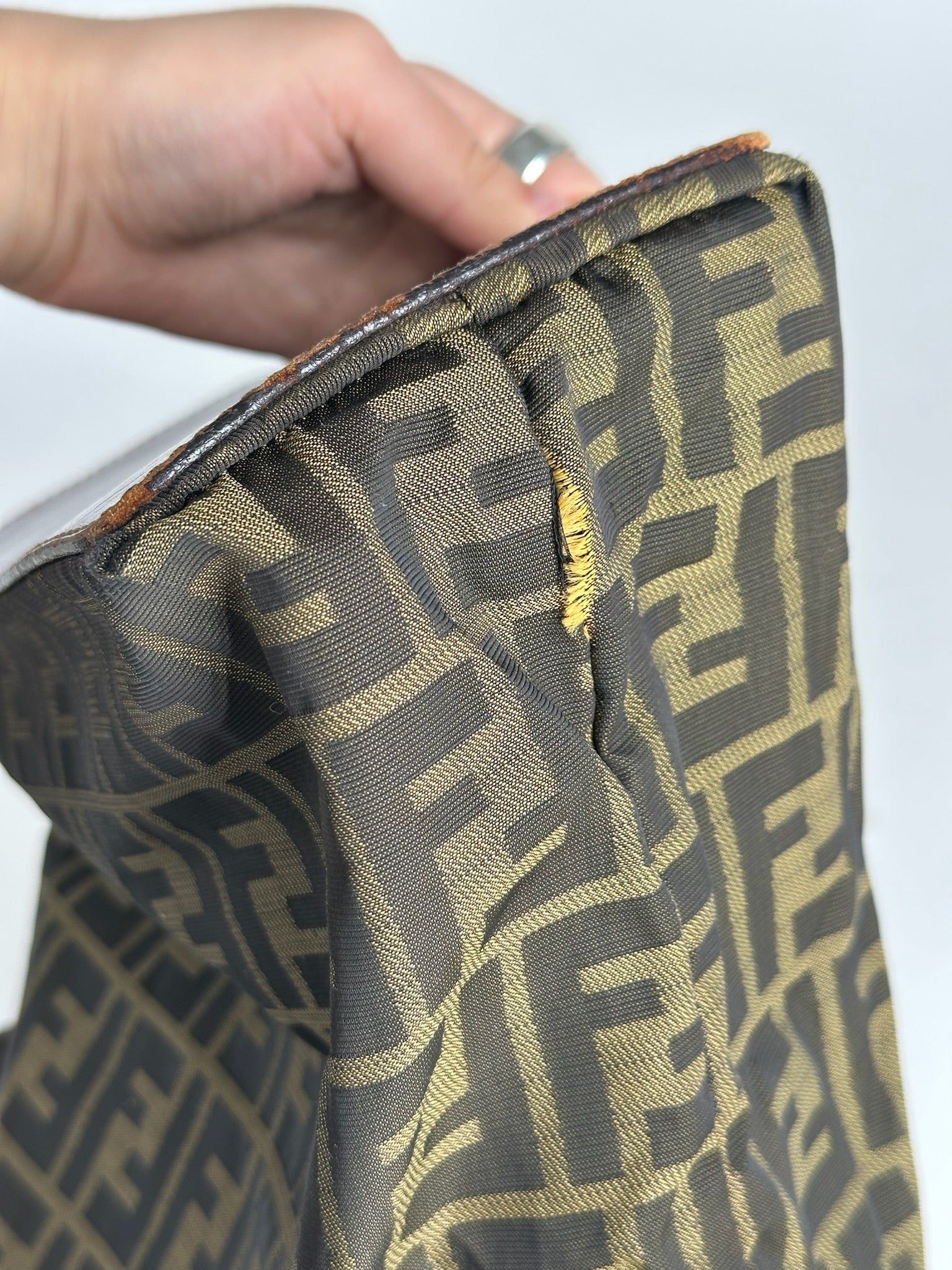 Fendi Vintage Monogram Canvas Shopper khaki brown Size ONE SIZE - 3 Thumbnail