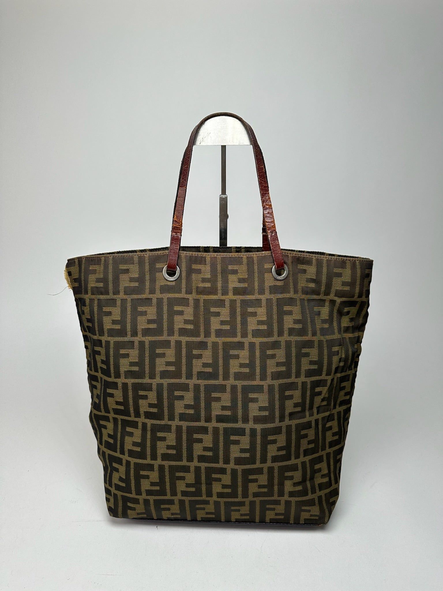 Fendi Vintage Monogram Canvas Shopper khaki brown Size ONE SIZE - 2 Thumbnail