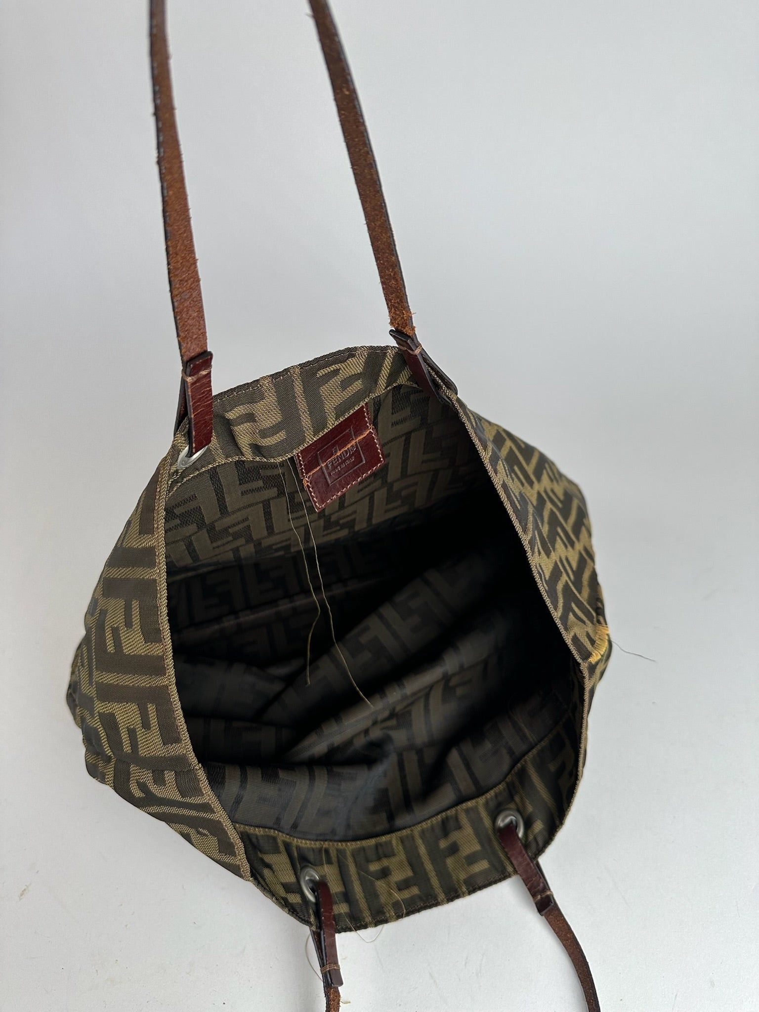 Fendi Vintage Monogram Canvas Shopper khaki brown Size ONE SIZE - 4 Thumbnail