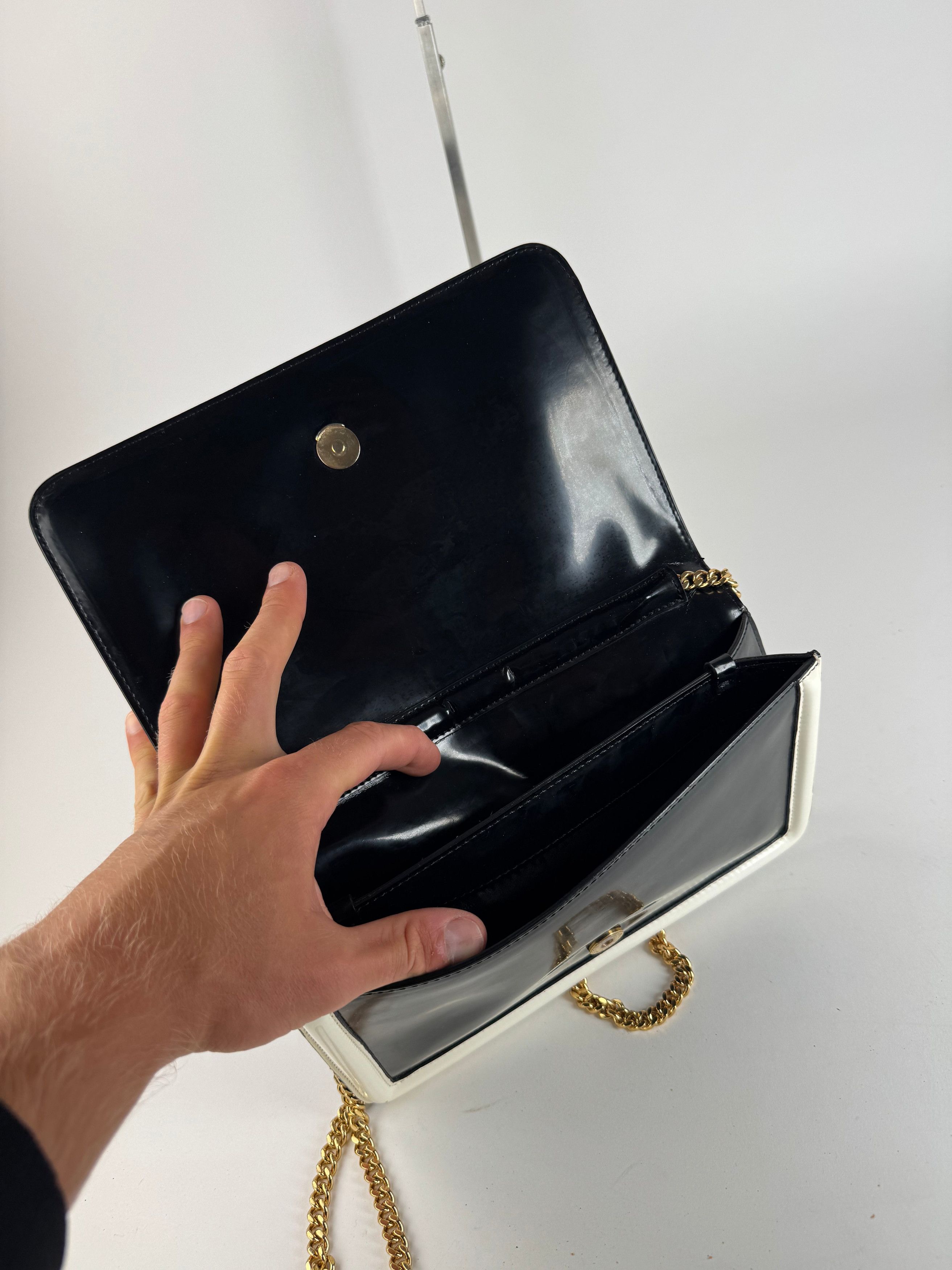 Stella McCartney Vintage Stella Mc Cartney Patent Leather Bag white black Size ONE SIZE - 10 Thumbnail