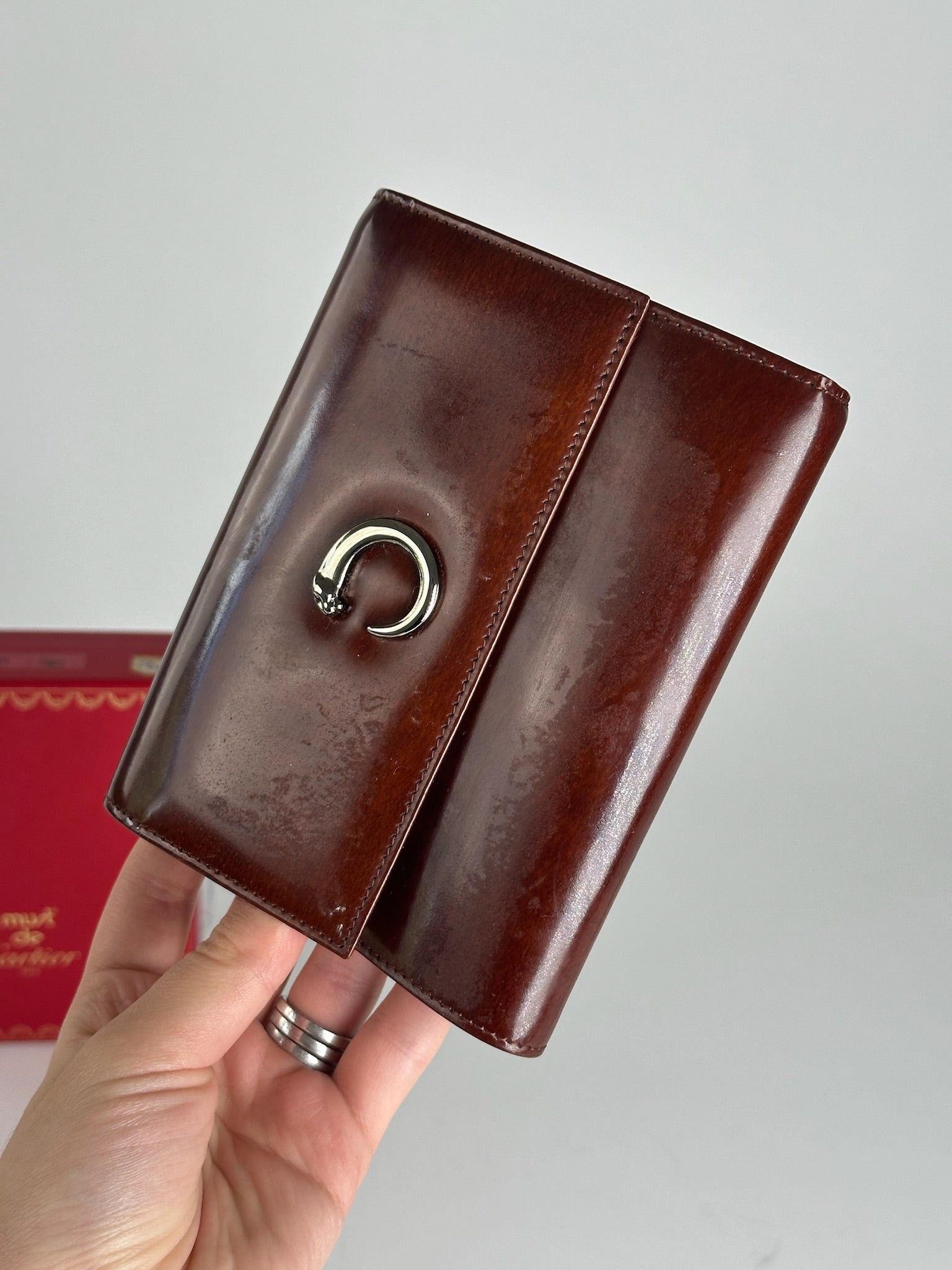 Cartier Vintage patent leather Panthere wallet red Size ONE SIZE - 12 Thumbnail