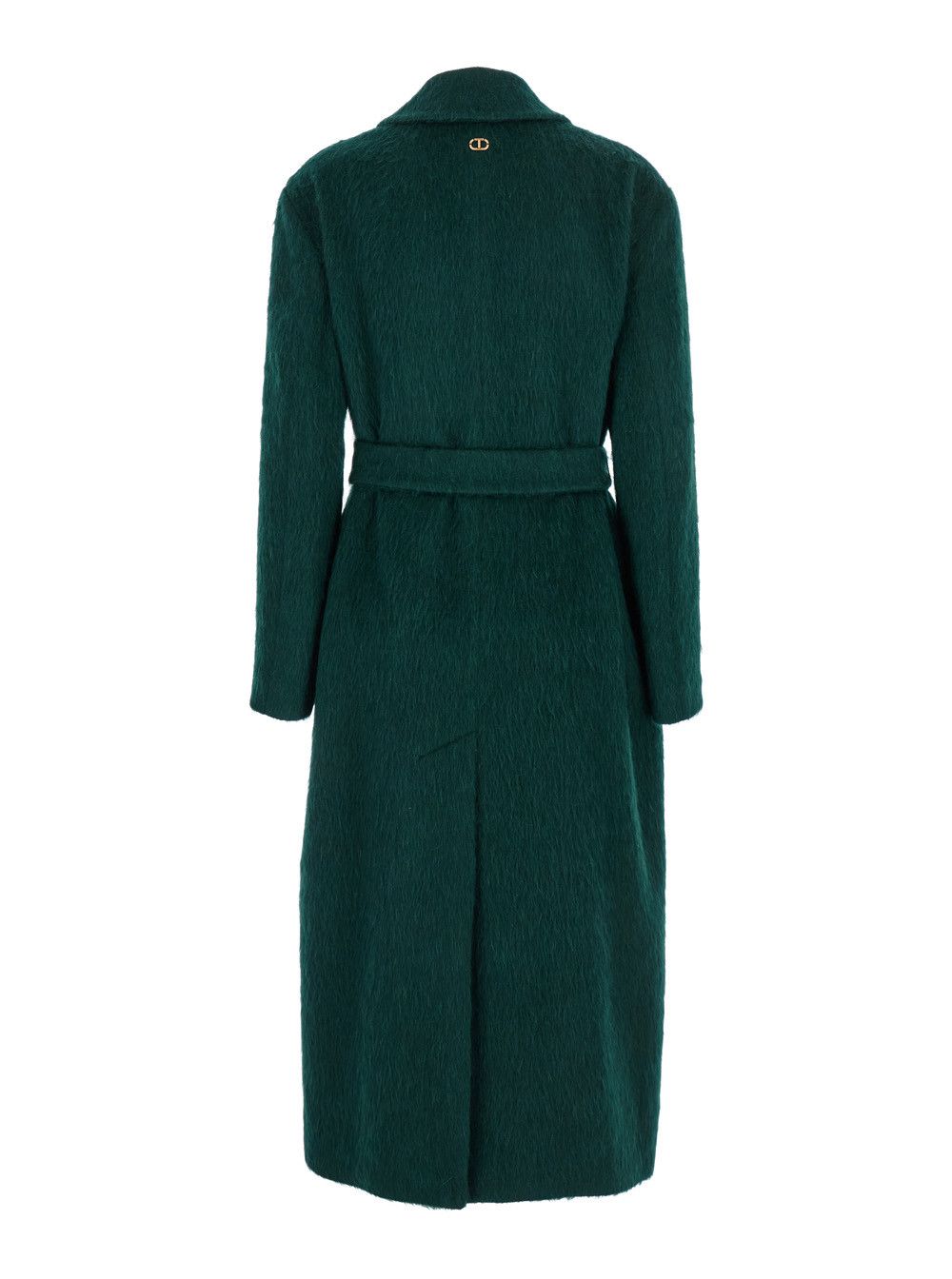 TWINSET Green Double-Breasted Coat with Notched Revers and Belt on the Front in Wool Blend Woman Size M / US 6-8 / IT 42-44 - 2 Thumbnail