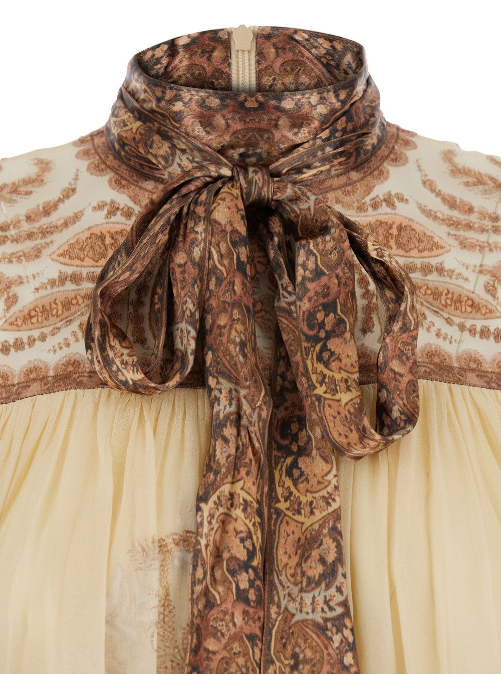 Zimmermann 'Hypnotic' Multicolor Mini Dress with Pussybow Collar and All-Over Paisley Print in Silk Blend Woman Size S / US 4 / IT 40 - 3 Thumbnail