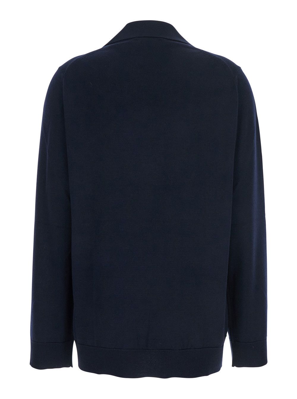 Gucci Blue Polo Collar Sweater with GG Logo on the Front in Wool Woman Size XS / US 0-2 / IT 36-38 - 2 Thumbnail