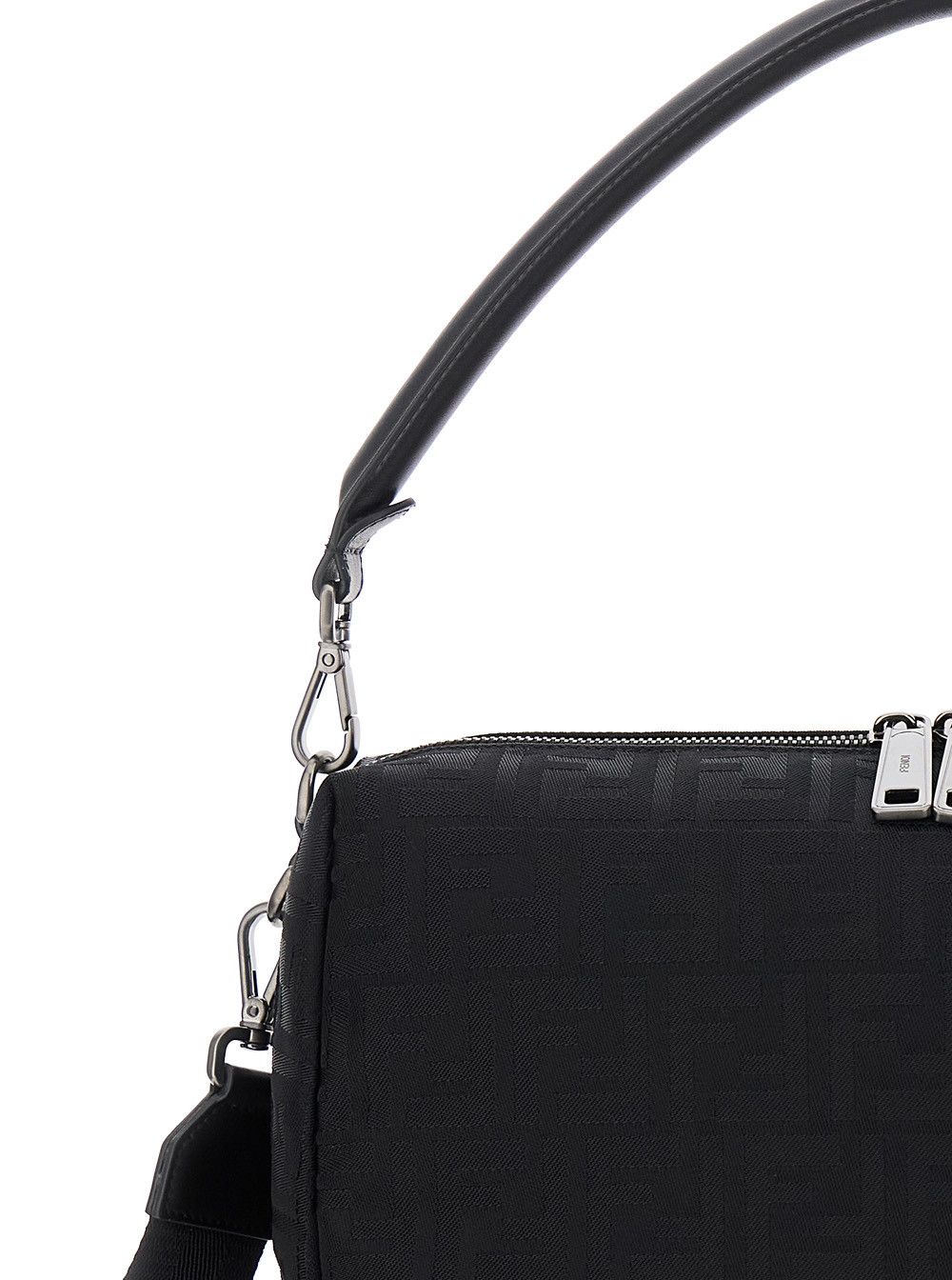 Fendi 'Lui Large' Black Shoulder Bag with All-Over FF Motif in Tech Fabric Man Size ONE SIZE - 5 Thumbnail