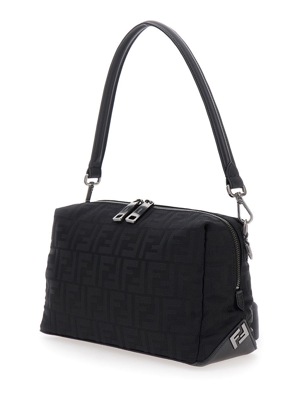 Fendi Black Shoulder Bag 'Lui Medium' with FF All-Over Motif in Tech Fabric for Men Size ONE SIZE - 2 Thumbnail