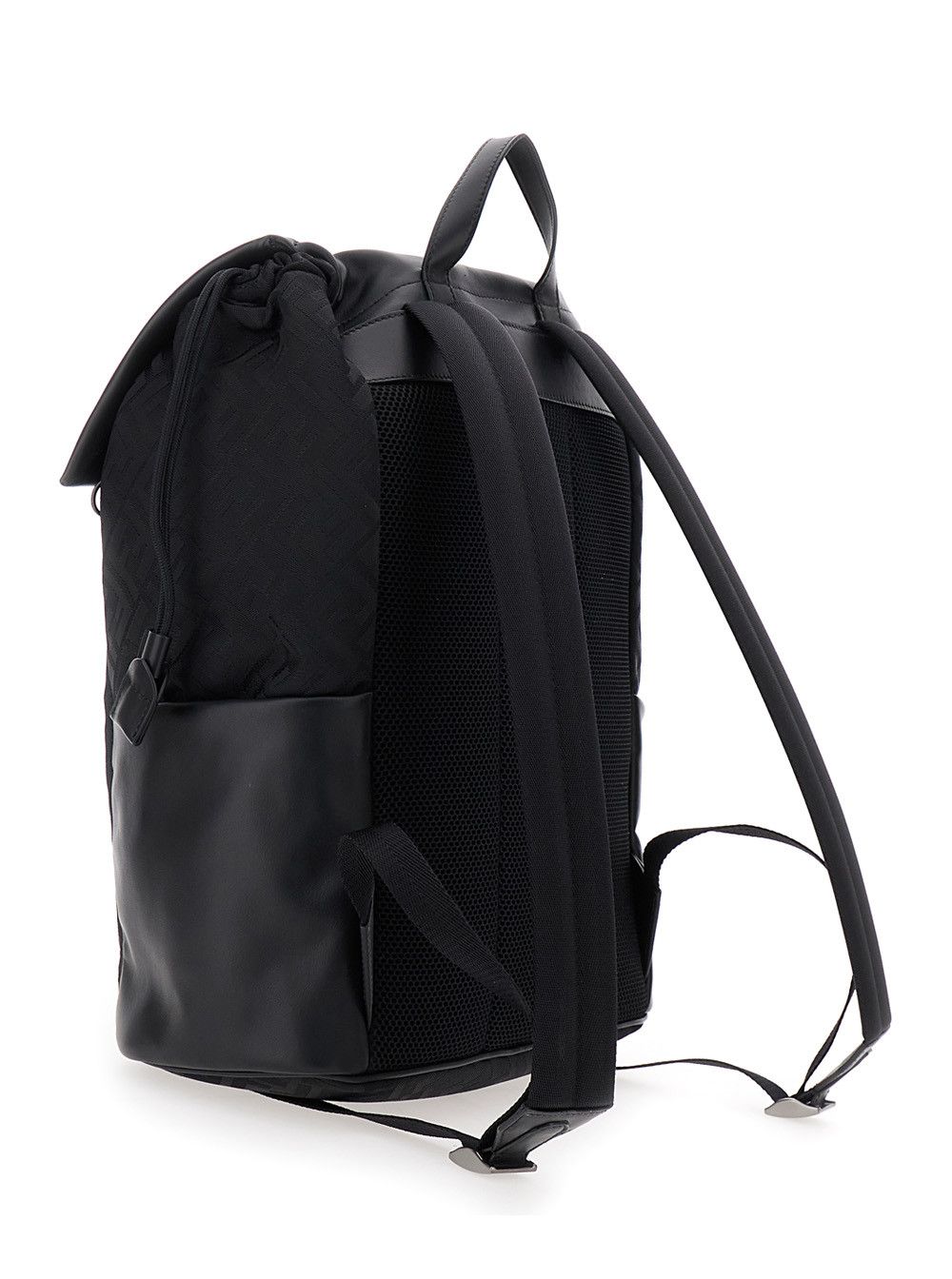 Fendi Black Backpack with Logo Plaque and All-Over FF Motif in Nylon Man Size ONE SIZE - 3 Thumbnail