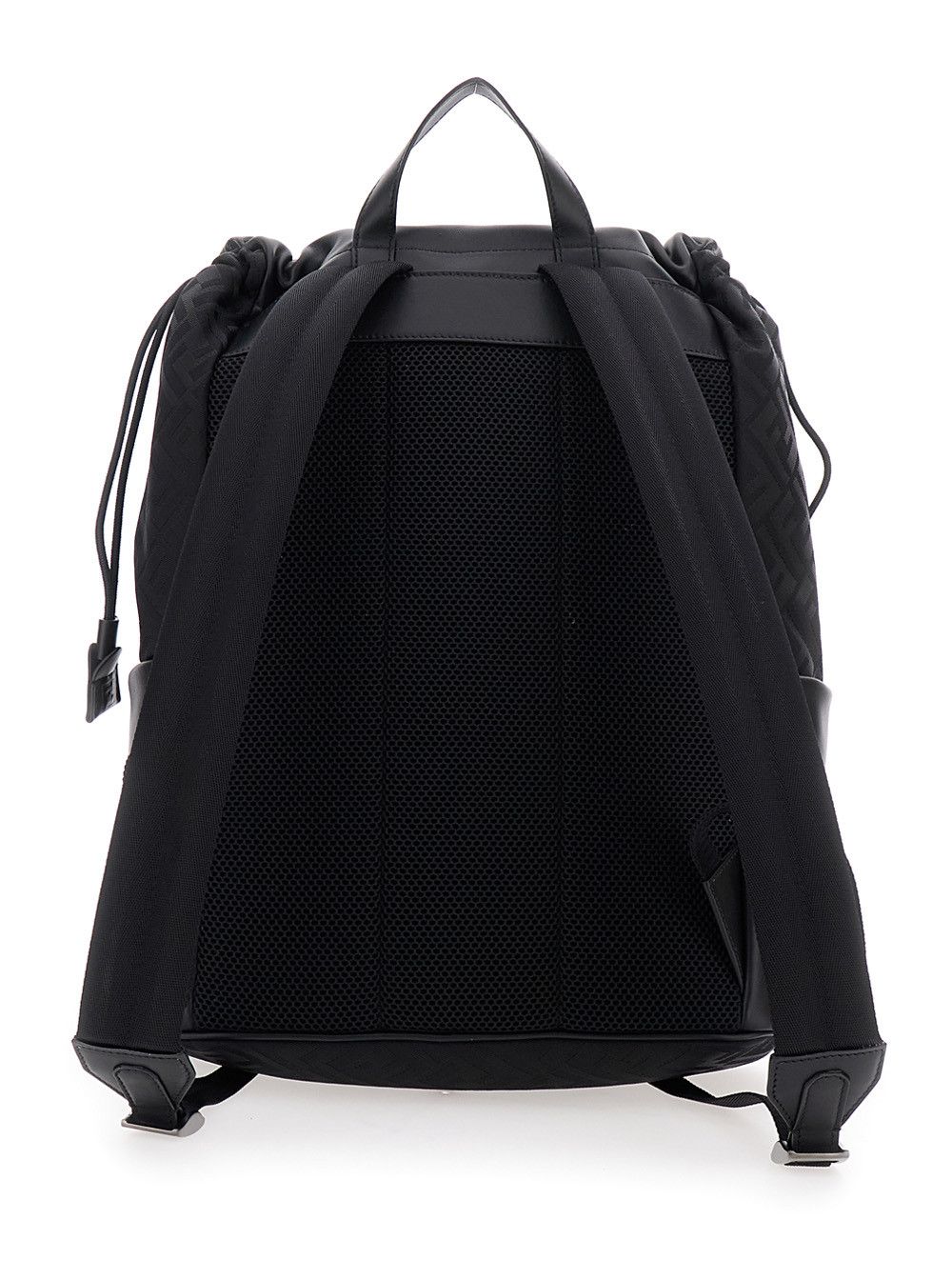 Fendi Black Backpack with Logo Plaque and All-Over FF Motif in Nylon Man Size ONE SIZE - 4 Thumbnail