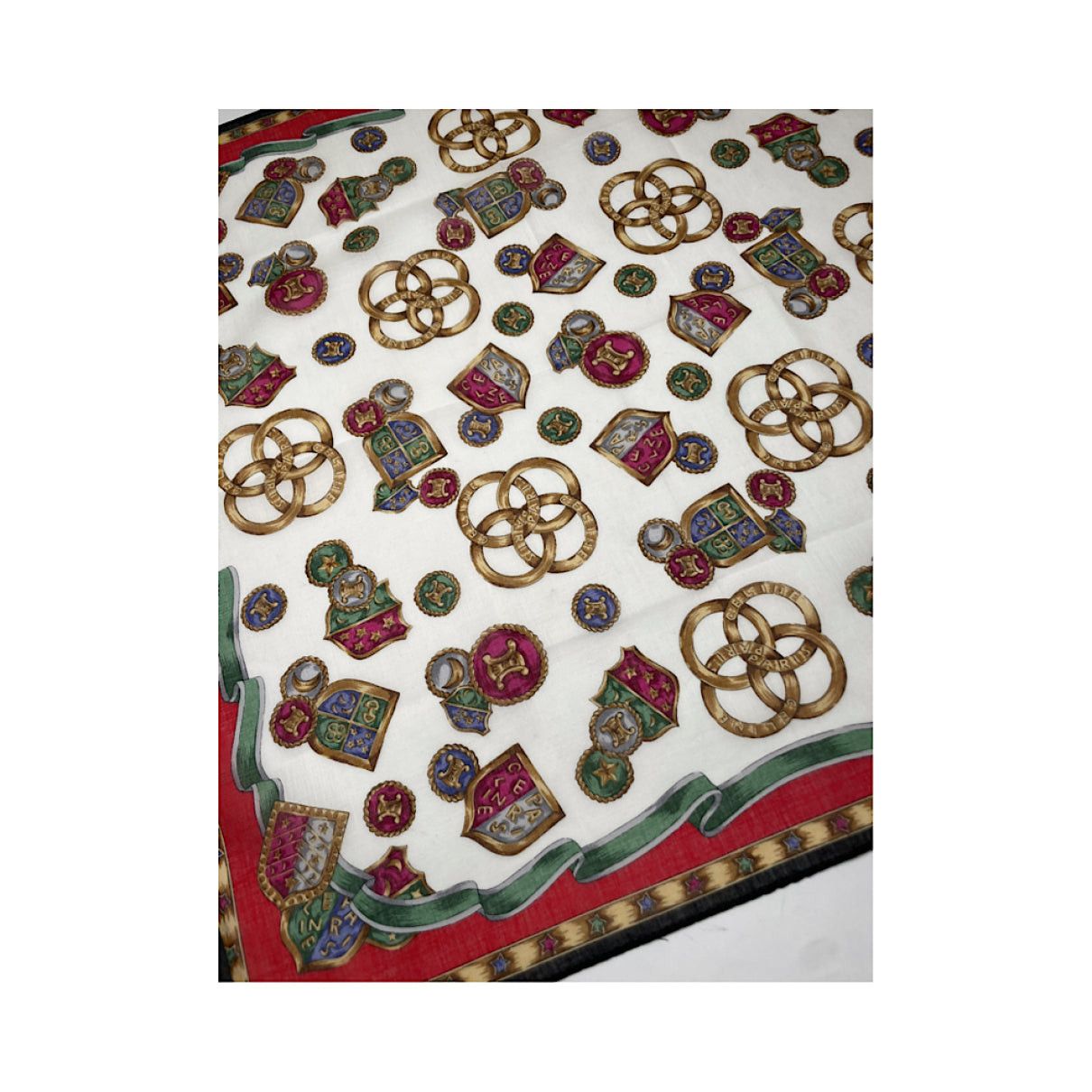 Celine Red Silk Silk Handkerchief Size ONE SIZE - 3 Thumbnail