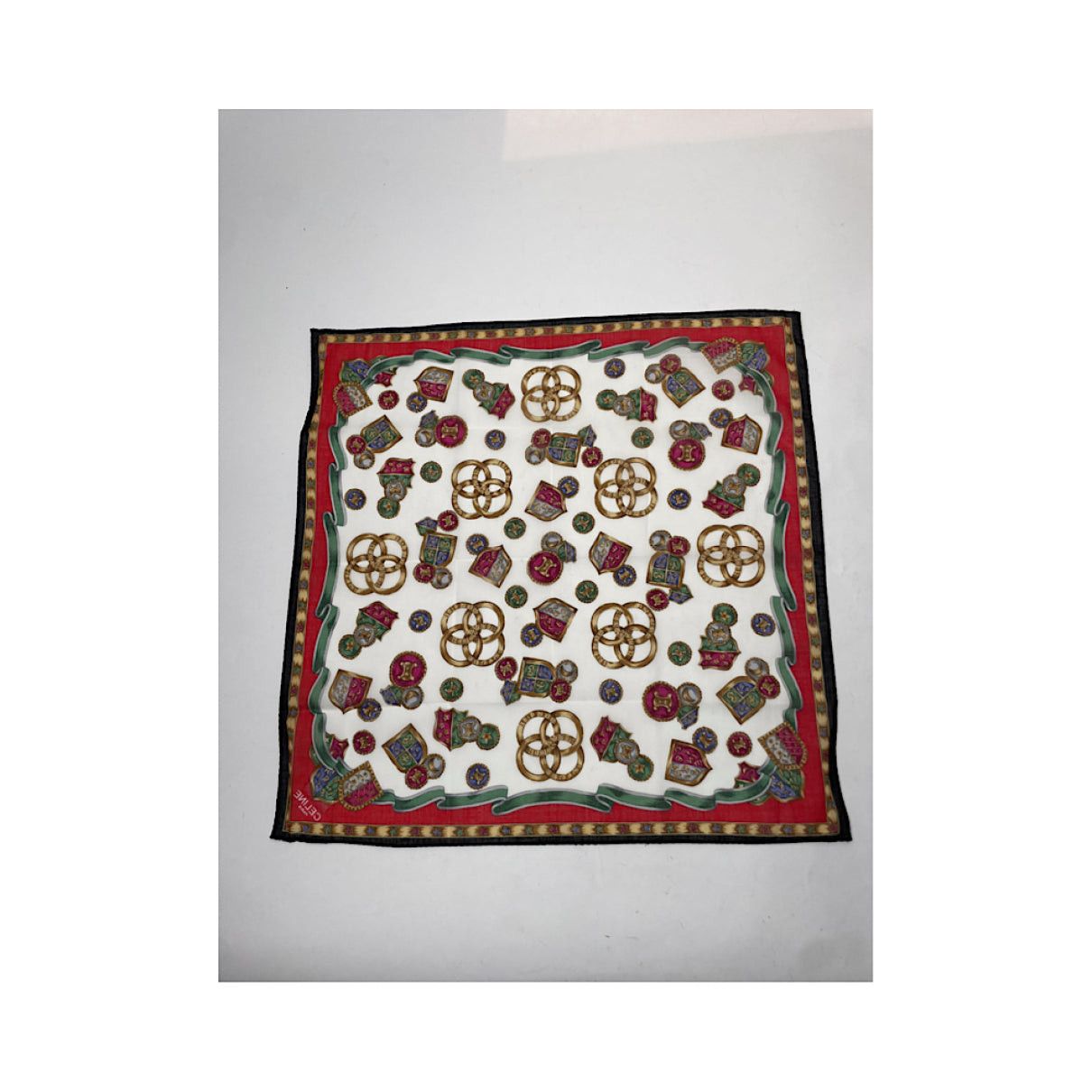 Celine Red Silk Silk Handkerchief Size ONE SIZE - 5 Thumbnail
