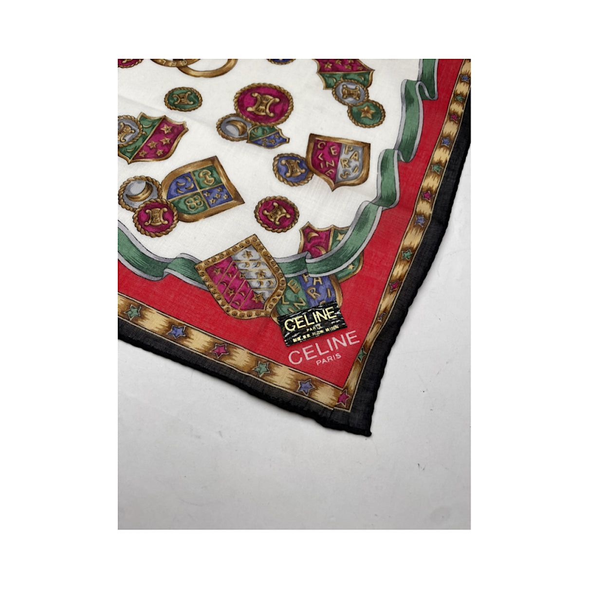Celine Red Silk Silk Handkerchief Size ONE SIZE - 2 Thumbnail