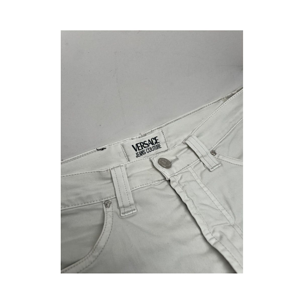 Versace Jeans Couture White Cotton Trouser Size 30" / US 8 / IT 44 - 2 Thumbnail