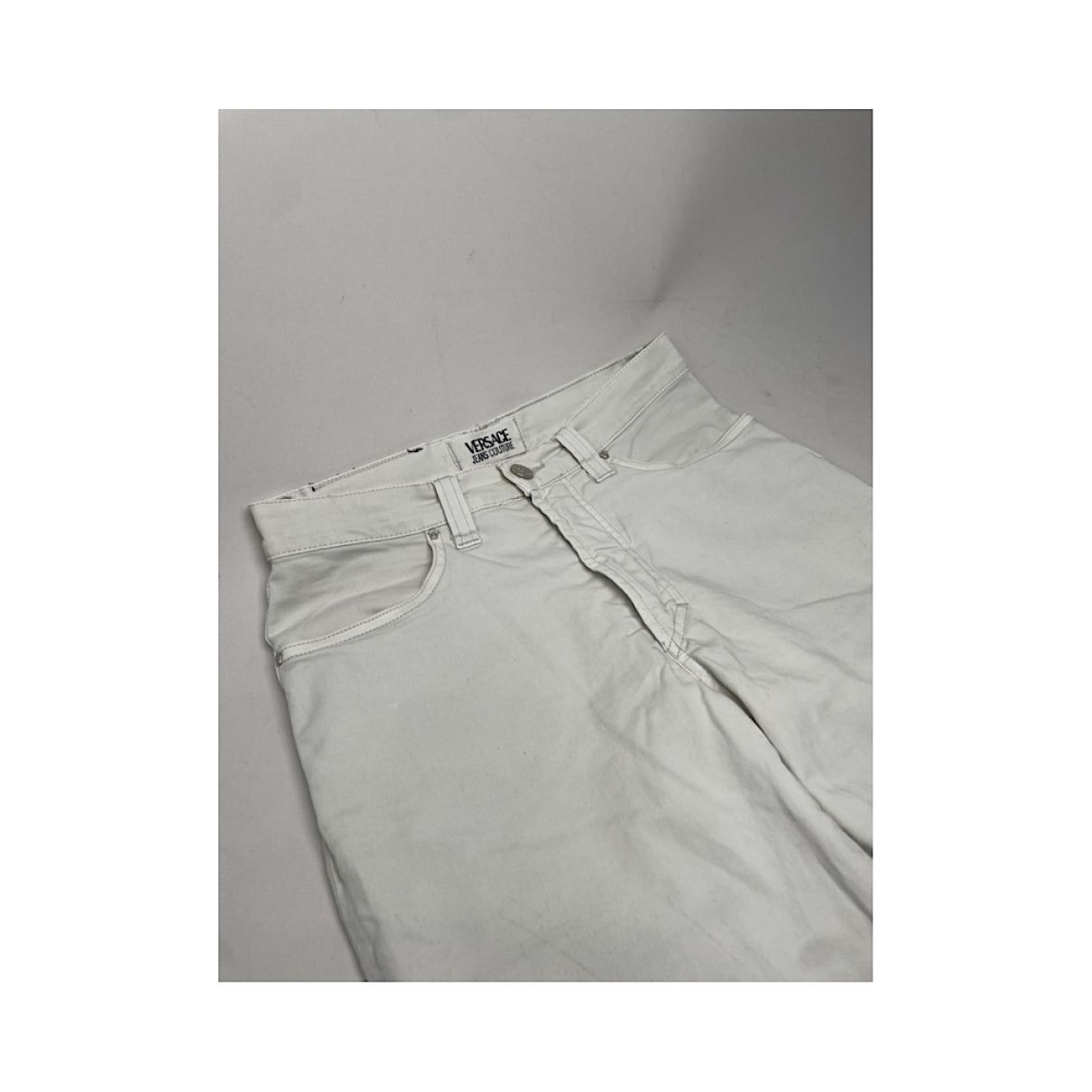Versace Jeans Couture White Cotton Trouser Size 30" / US 8 / IT 44 - 4 Thumbnail