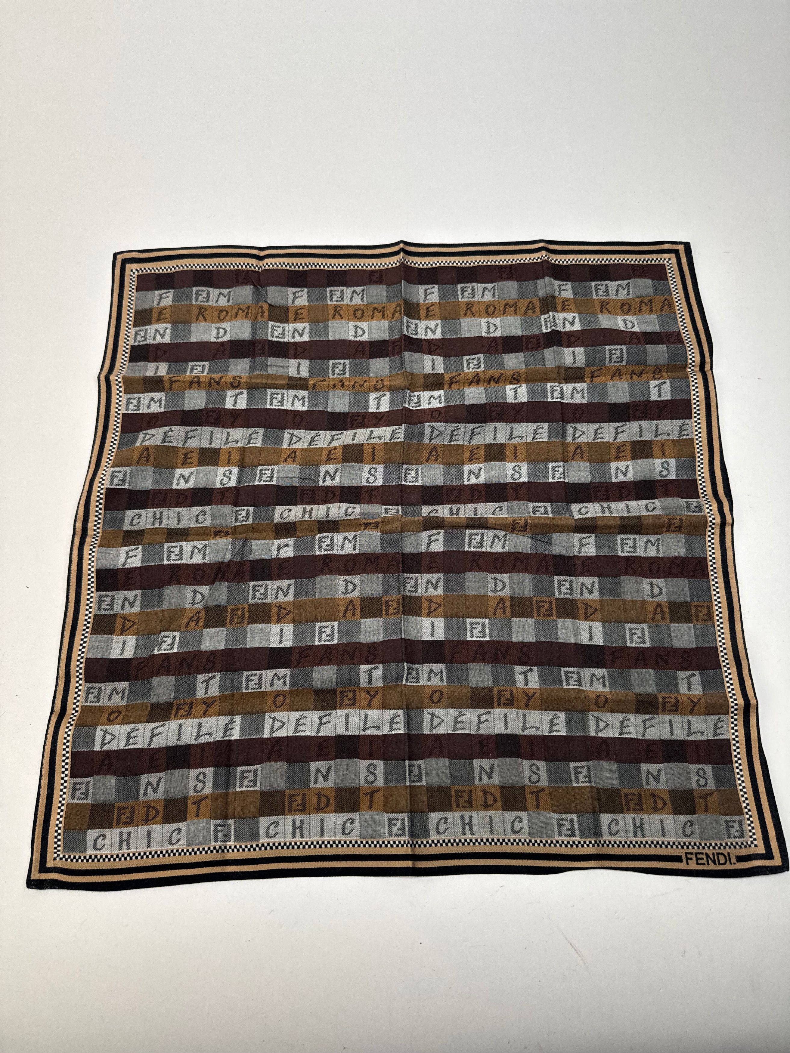 Fendi Vintage Scarf Brown Size ONE SIZE - 8 Thumbnail