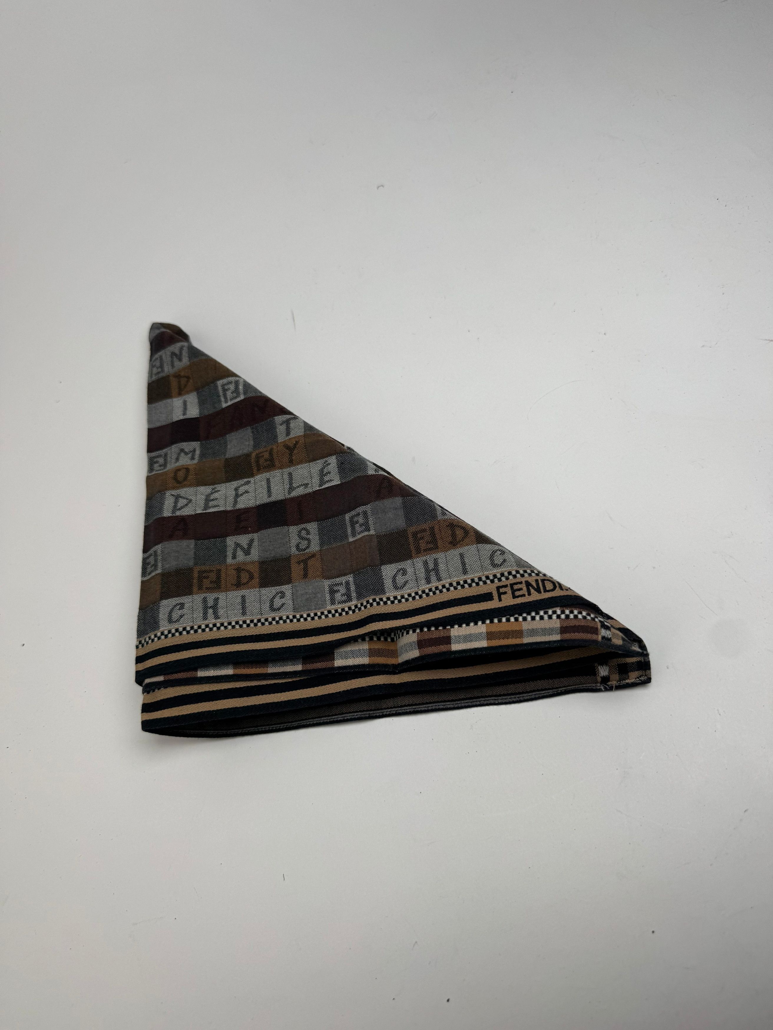 Fendi Vintage Scarf Brown Size ONE SIZE - 7 Thumbnail