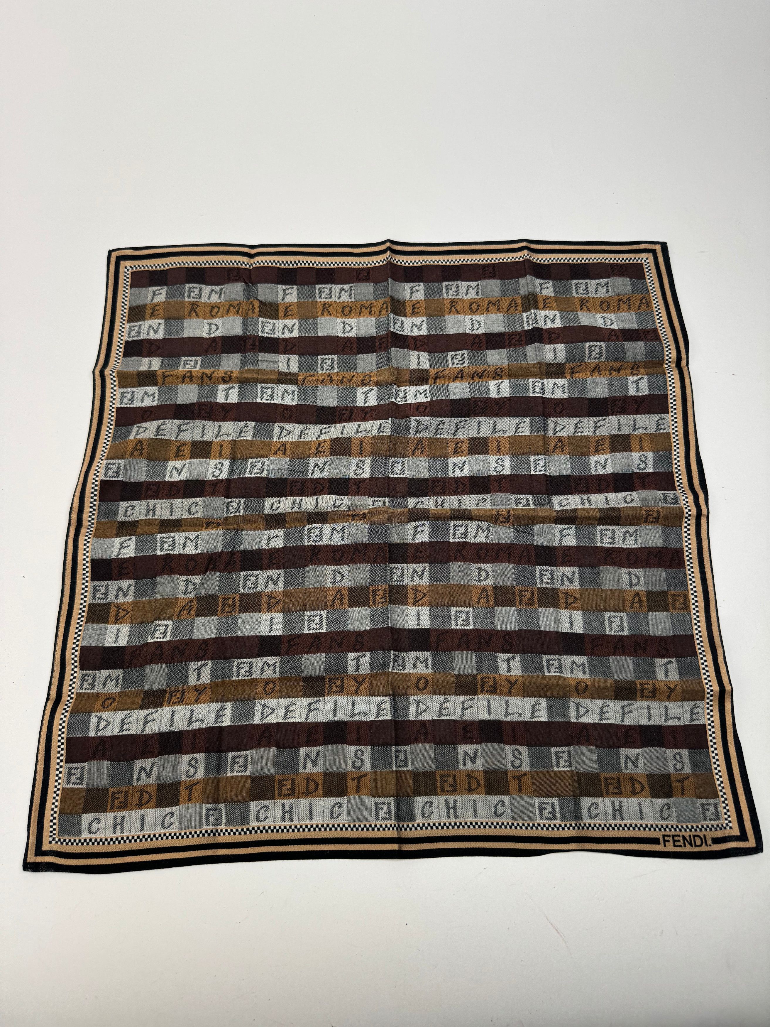 Fendi Vintage Scarf Brown Size ONE SIZE - 4 Thumbnail