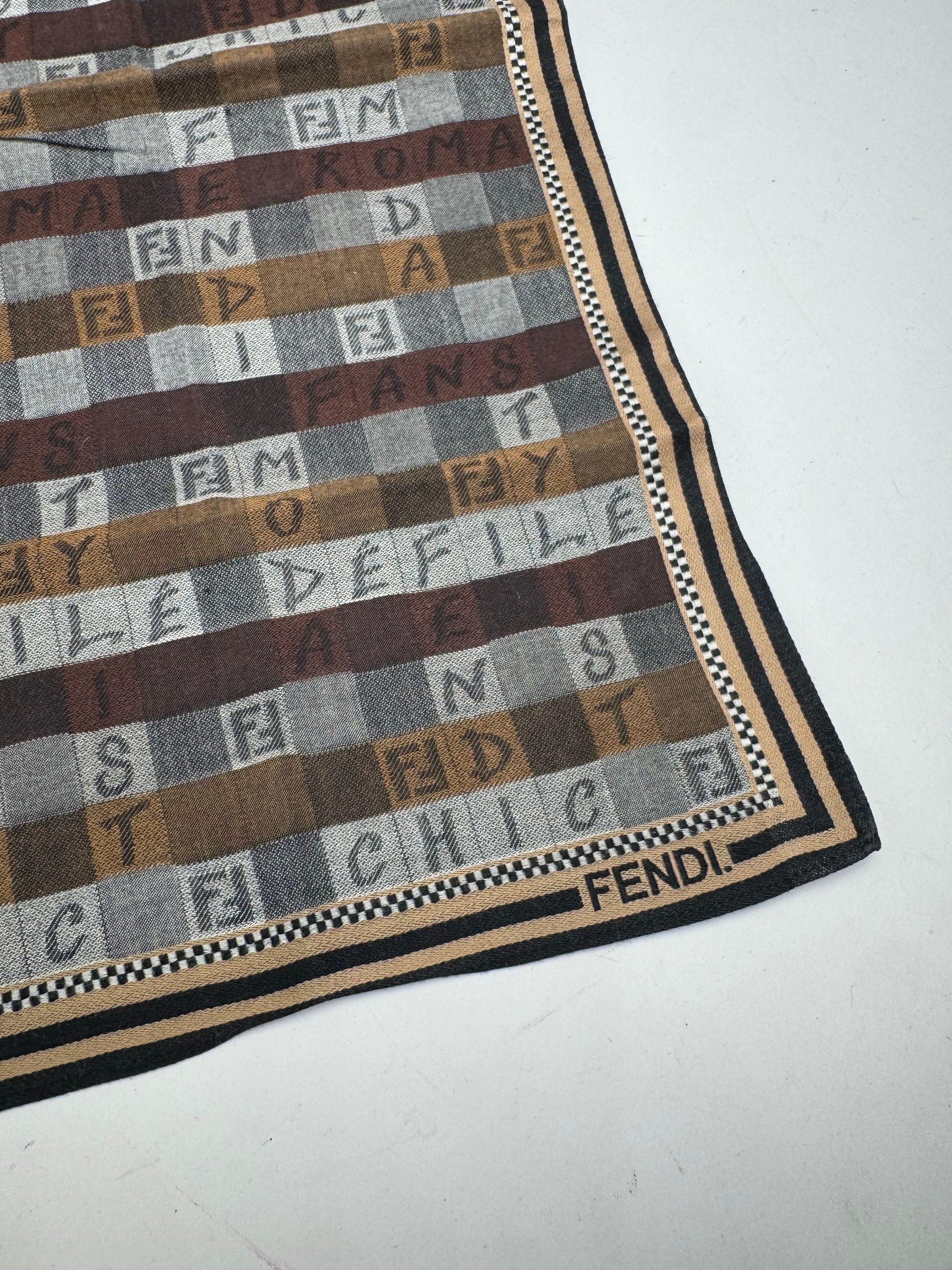 Fendi Vintage Scarf Brown Size ONE SIZE - 2 Thumbnail