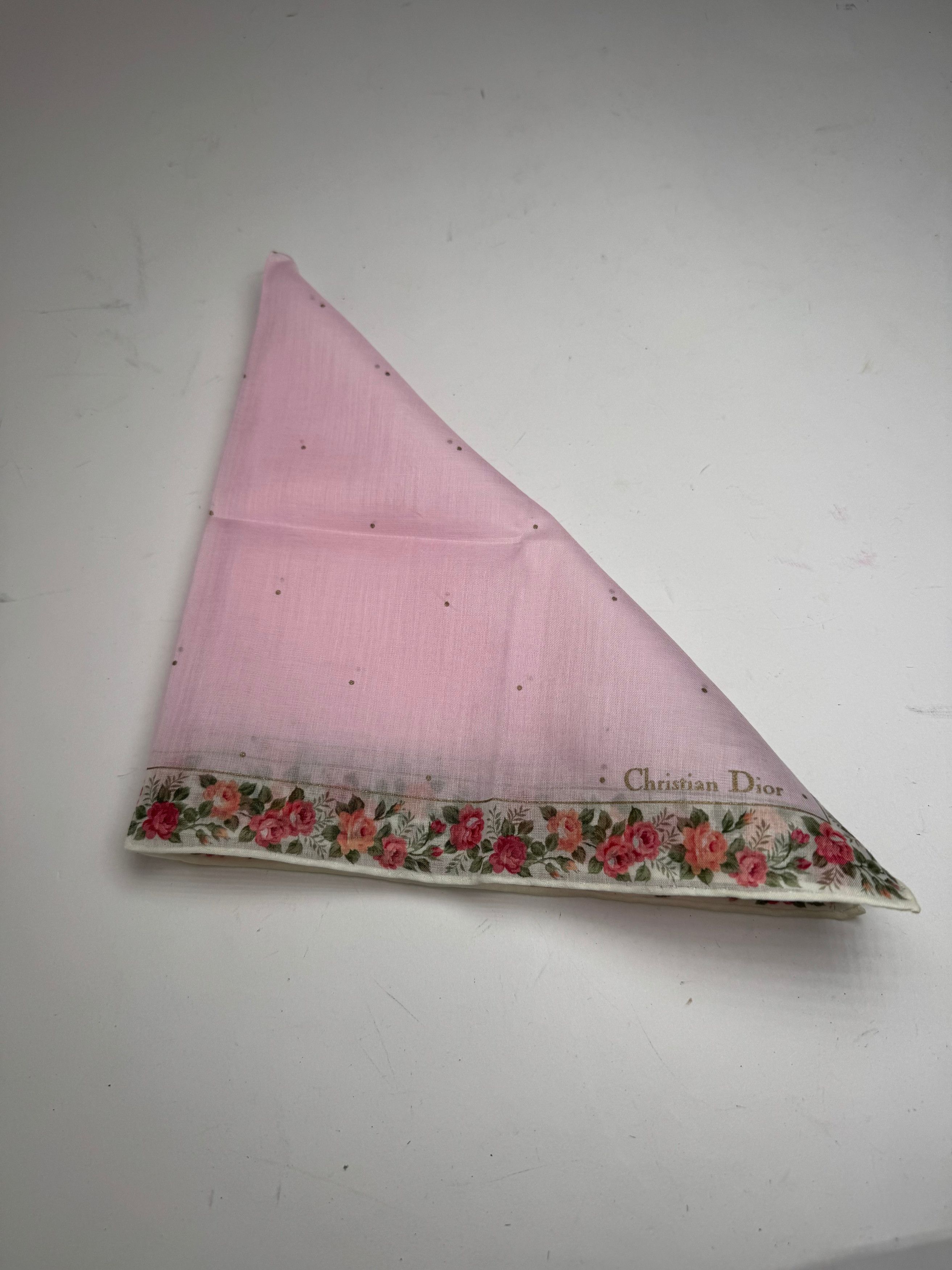 Dior Vintage Floral Scarf pink Size ONE SIZE - 8 Thumbnail