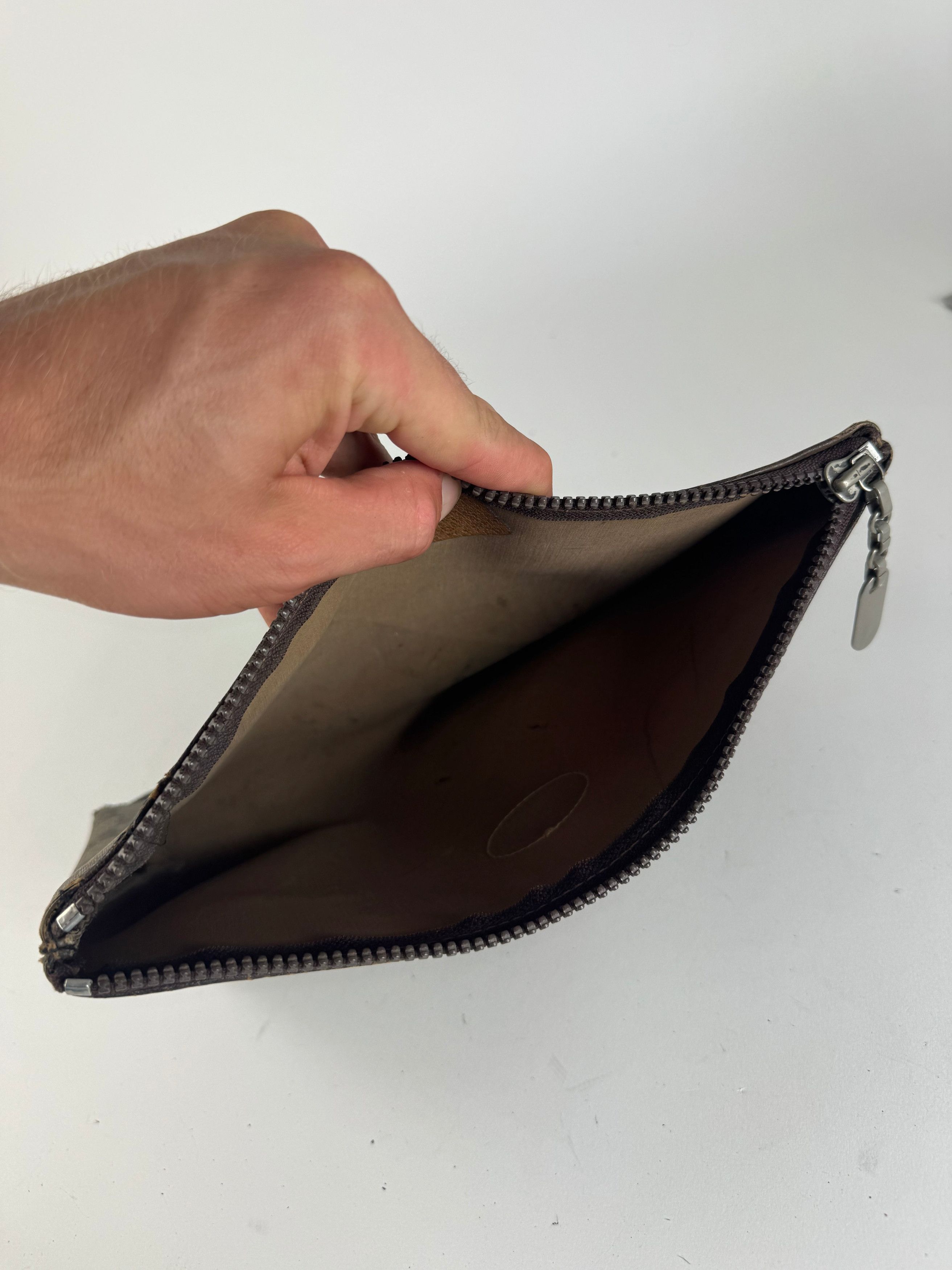 Gucci Vintage Plus Leather Clutch Brown Grey Size ONE SIZE - 4 Thumbnail