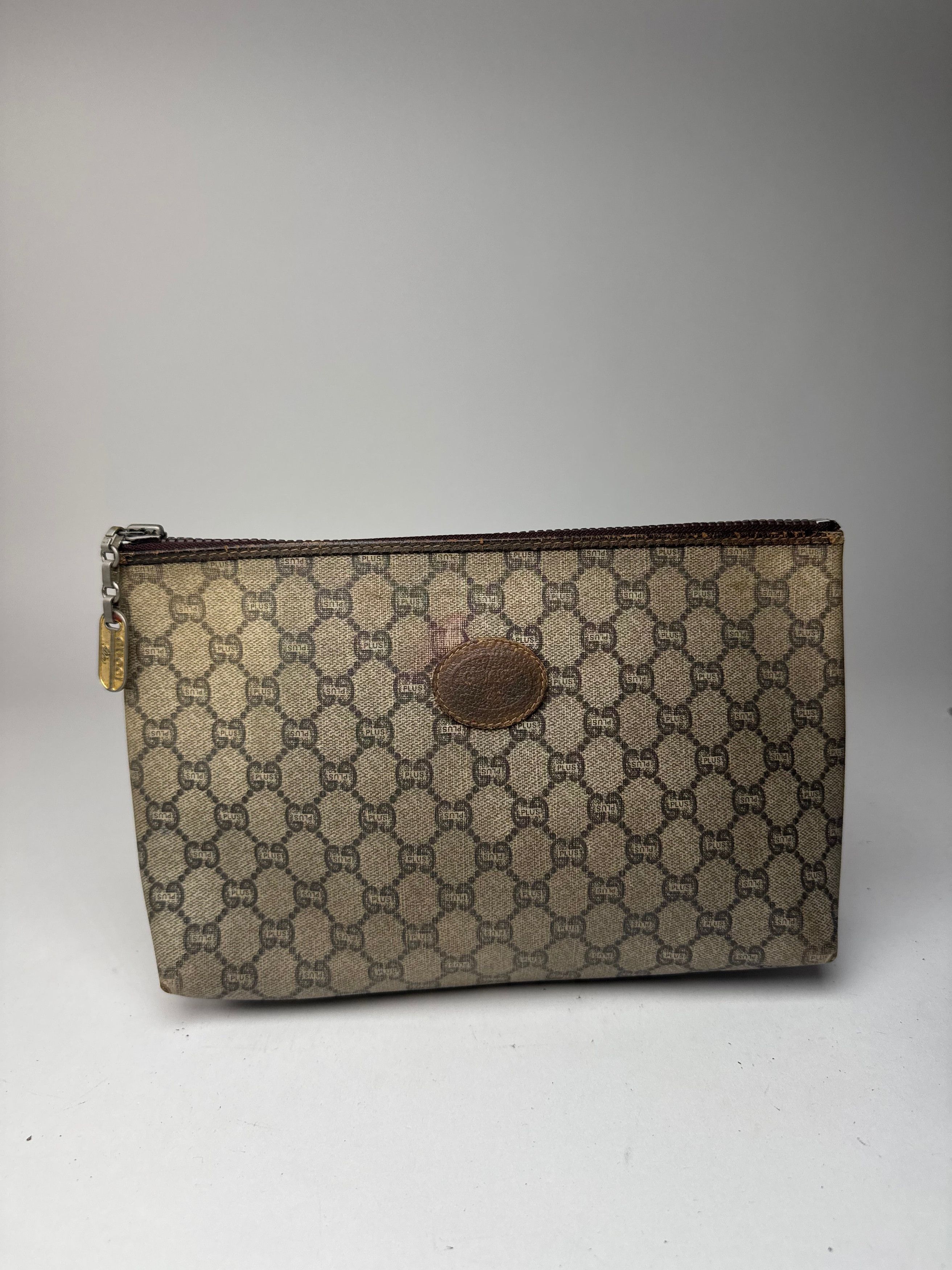 Gucci Vintage Plus Leather Clutch Brown Grey Size ONE SIZE - 13 Thumbnail