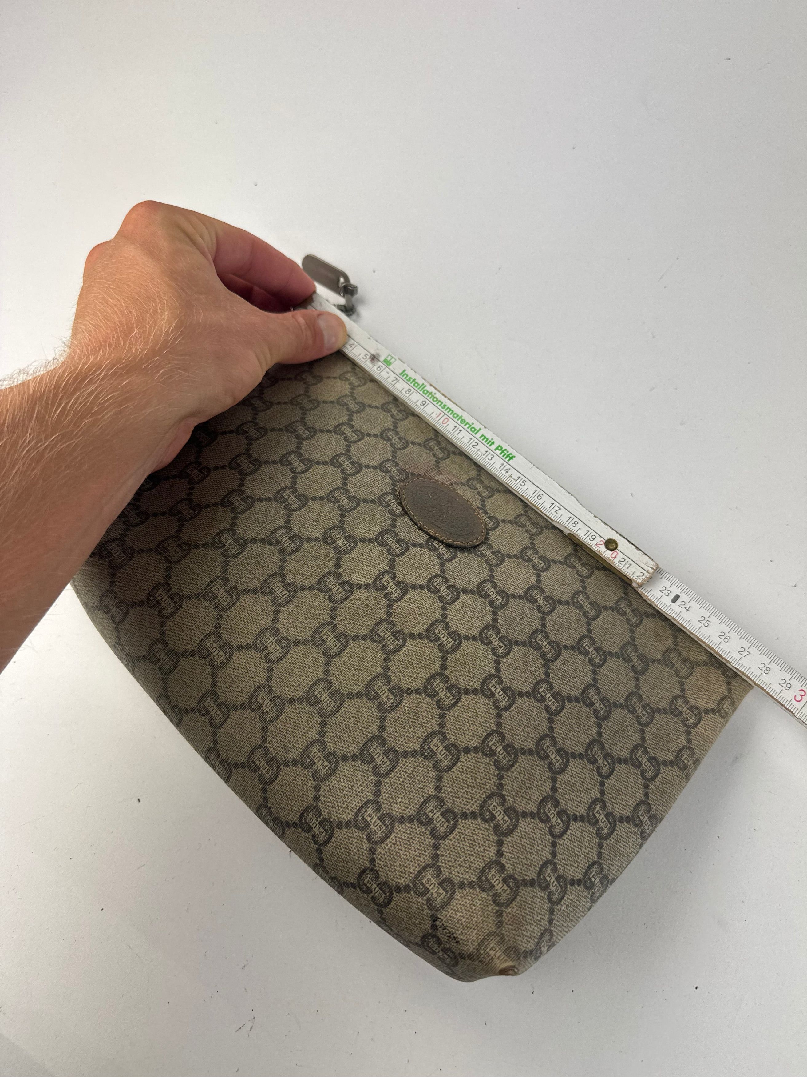Gucci Vintage Plus Leather Clutch Brown Grey Size ONE SIZE - 9 Thumbnail