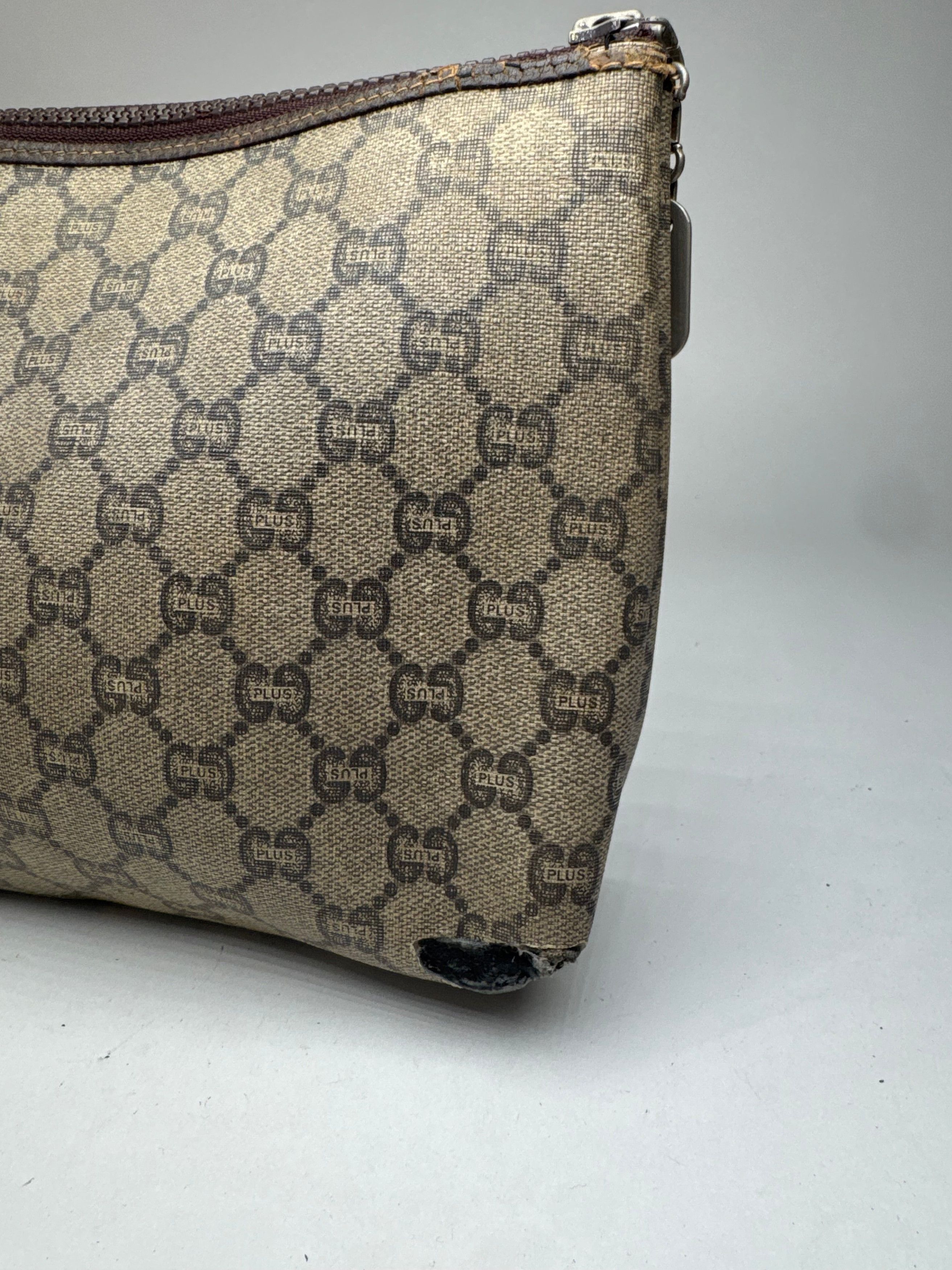 Gucci Vintage Plus Leather Clutch Brown Grey Size ONE SIZE - 6 Thumbnail