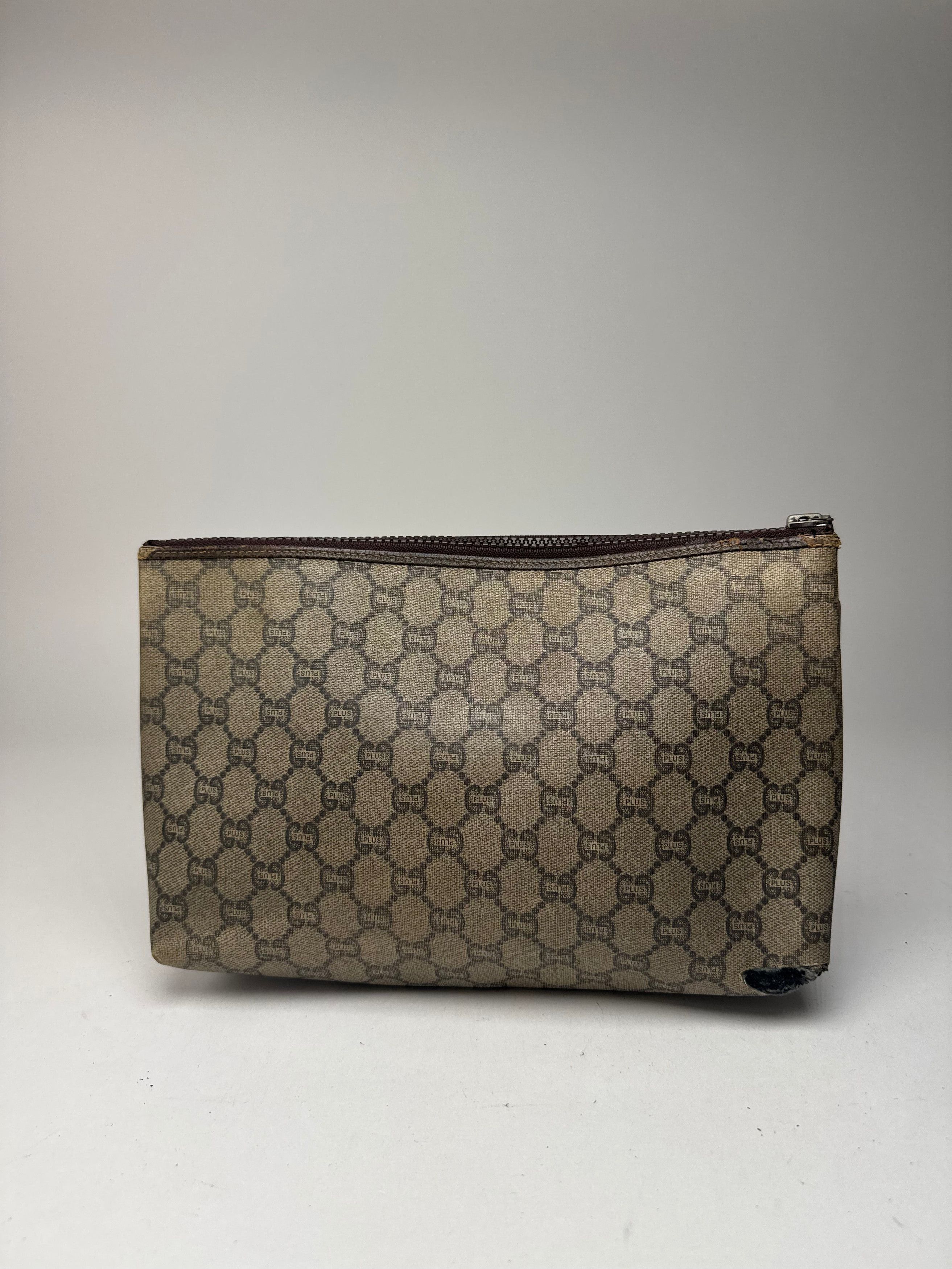 Gucci Vintage Plus Leather Clutch Brown Grey Size ONE SIZE - 14 Thumbnail