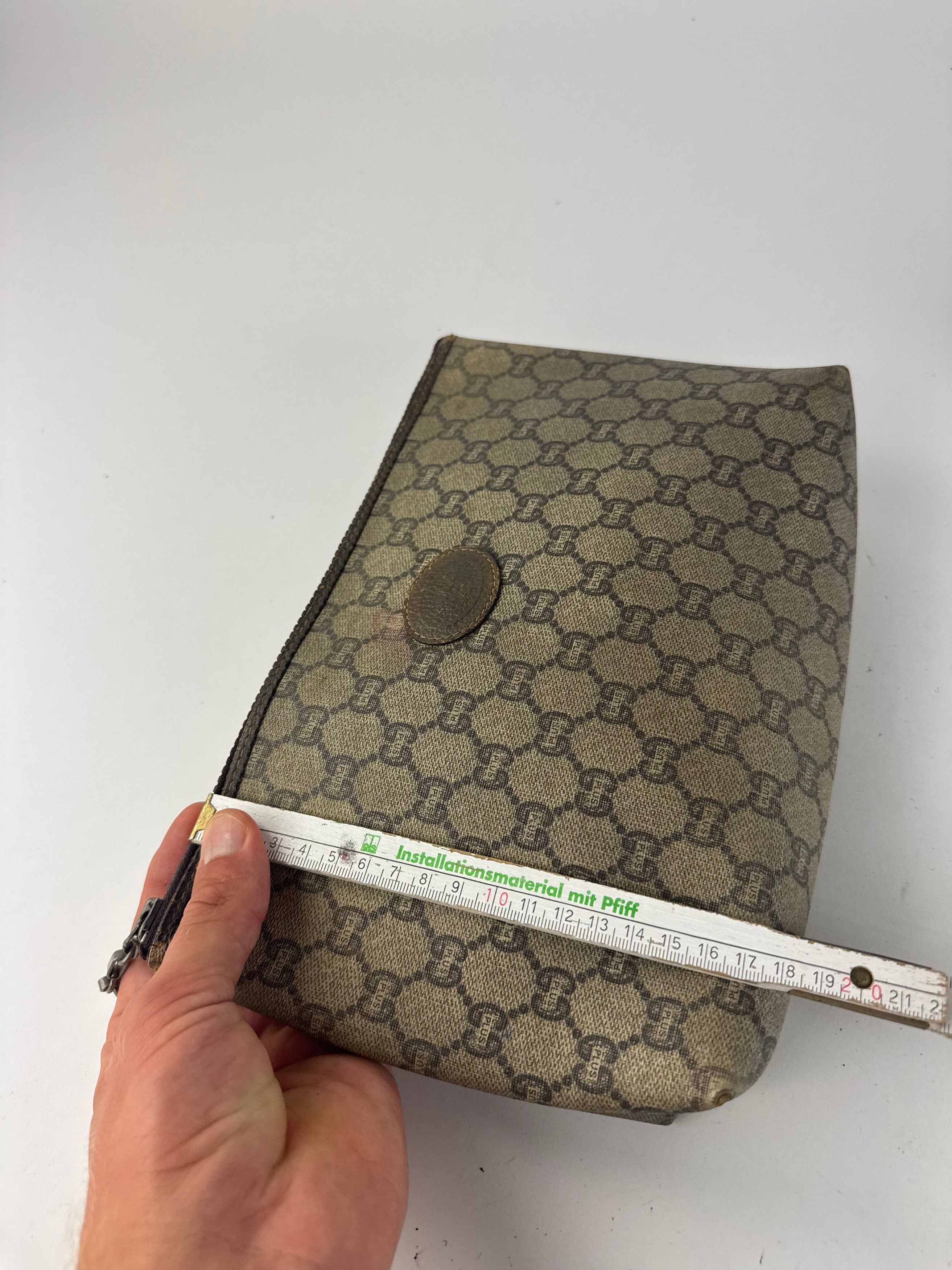 Gucci Vintage Plus Leather Clutch Brown Grey Size ONE SIZE - 11 Thumbnail