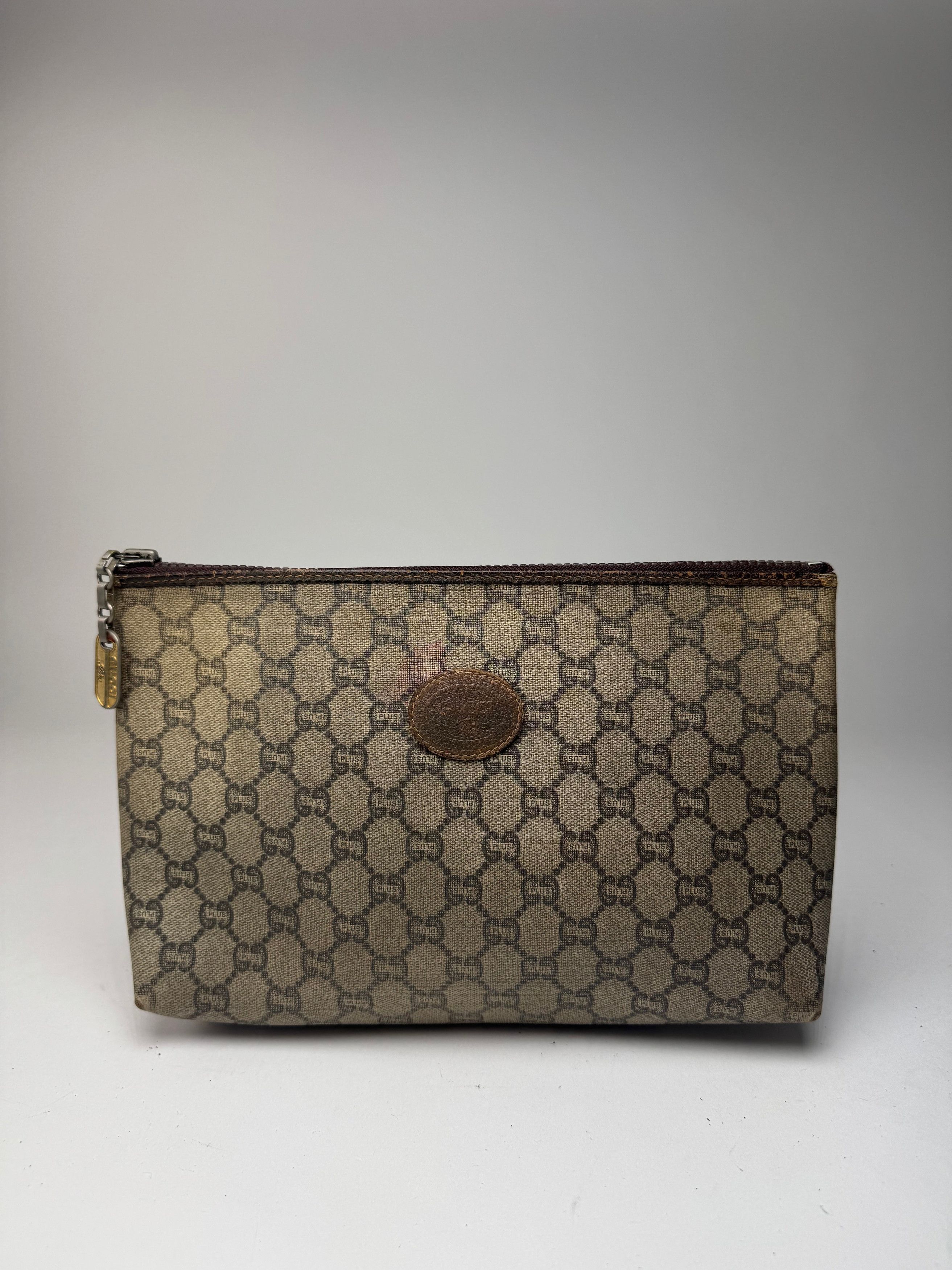 Gucci Vintage Plus Leather Clutch Brown Grey Size ONE SIZE - 5 Thumbnail