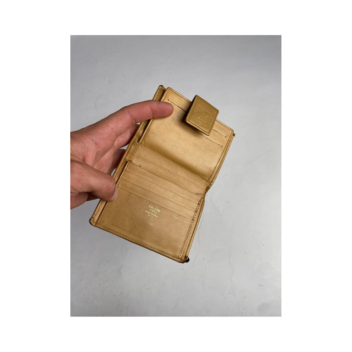 Celine Triomphe Beige Leather Wallet Size ONE SIZE - 4 Thumbnail