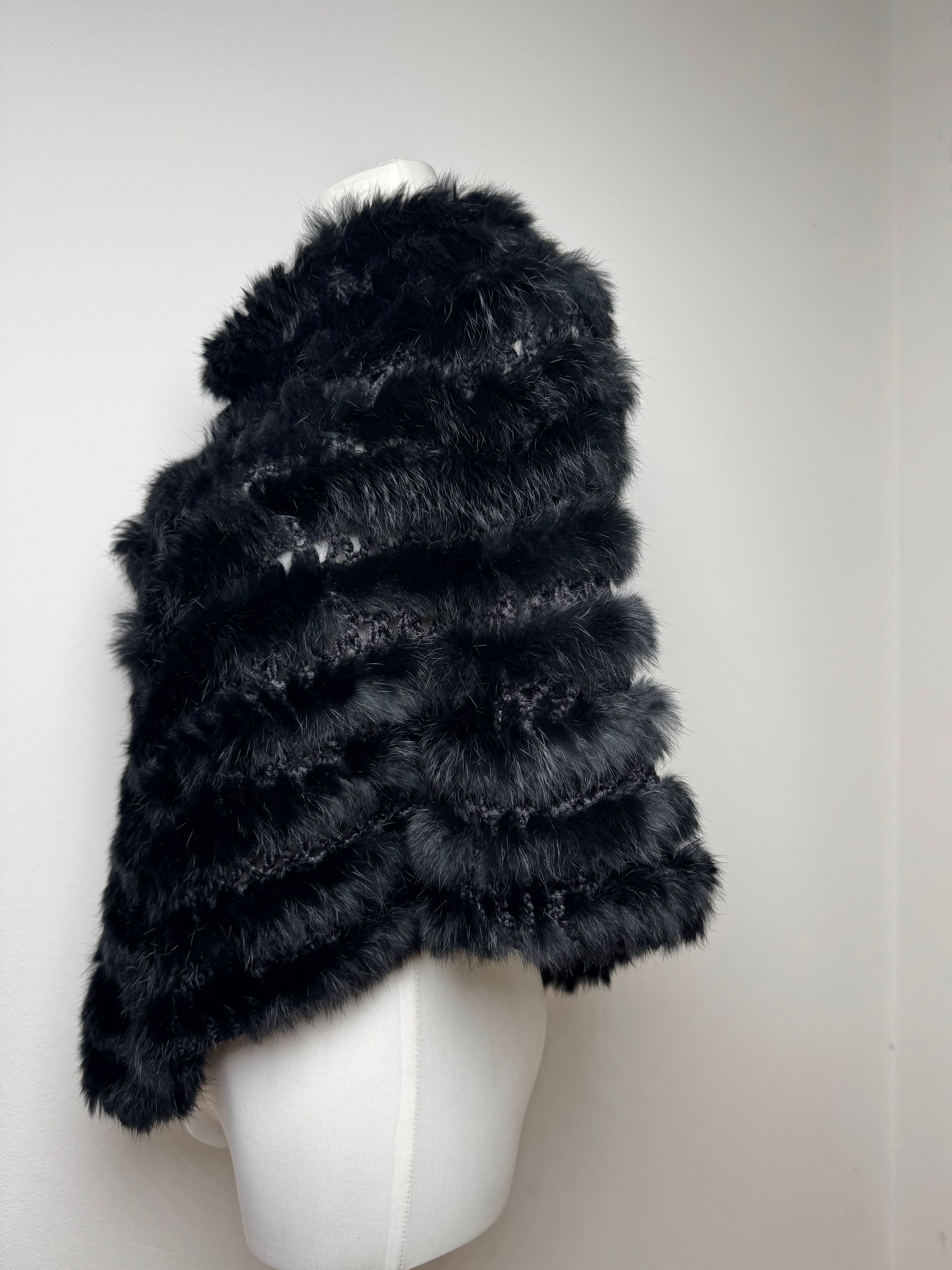 Courreges Vintage Fur Leather Top / Coat Black 38/M Size M / US 6-8 / IT 42-44 - 4 Thumbnail