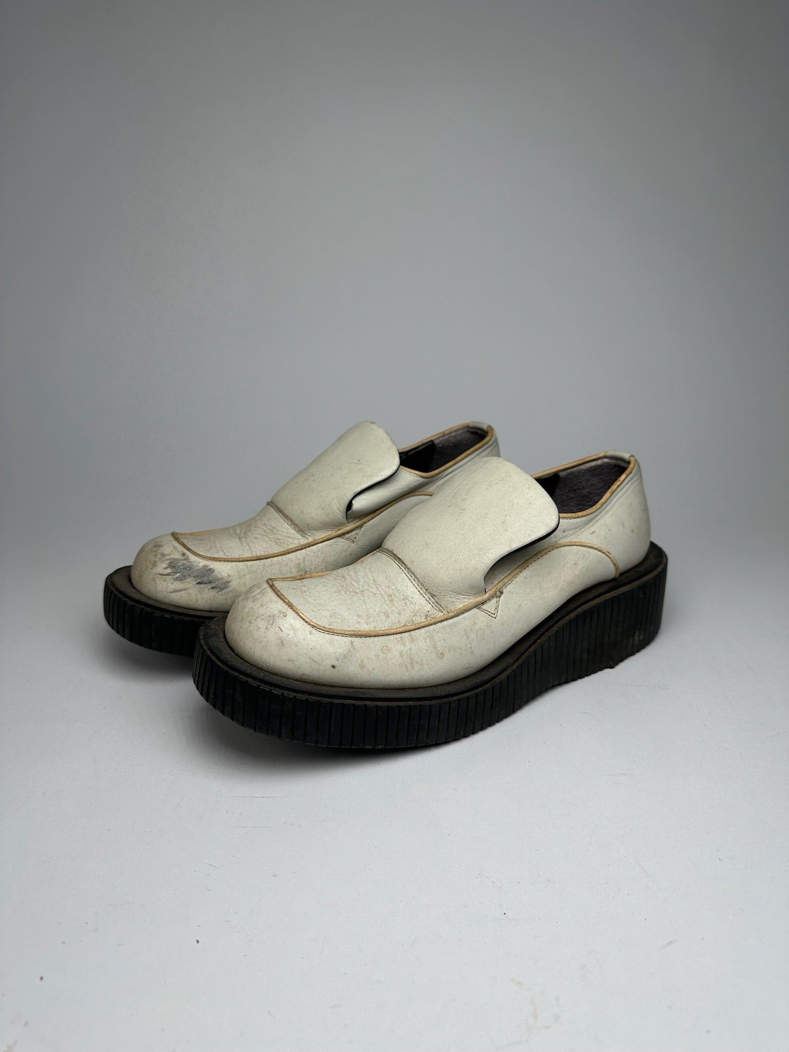 Jean Paul Gaultier Vintage Leather Sneaker Black White Size US 8 / IT 38 - 2 Thumbnail