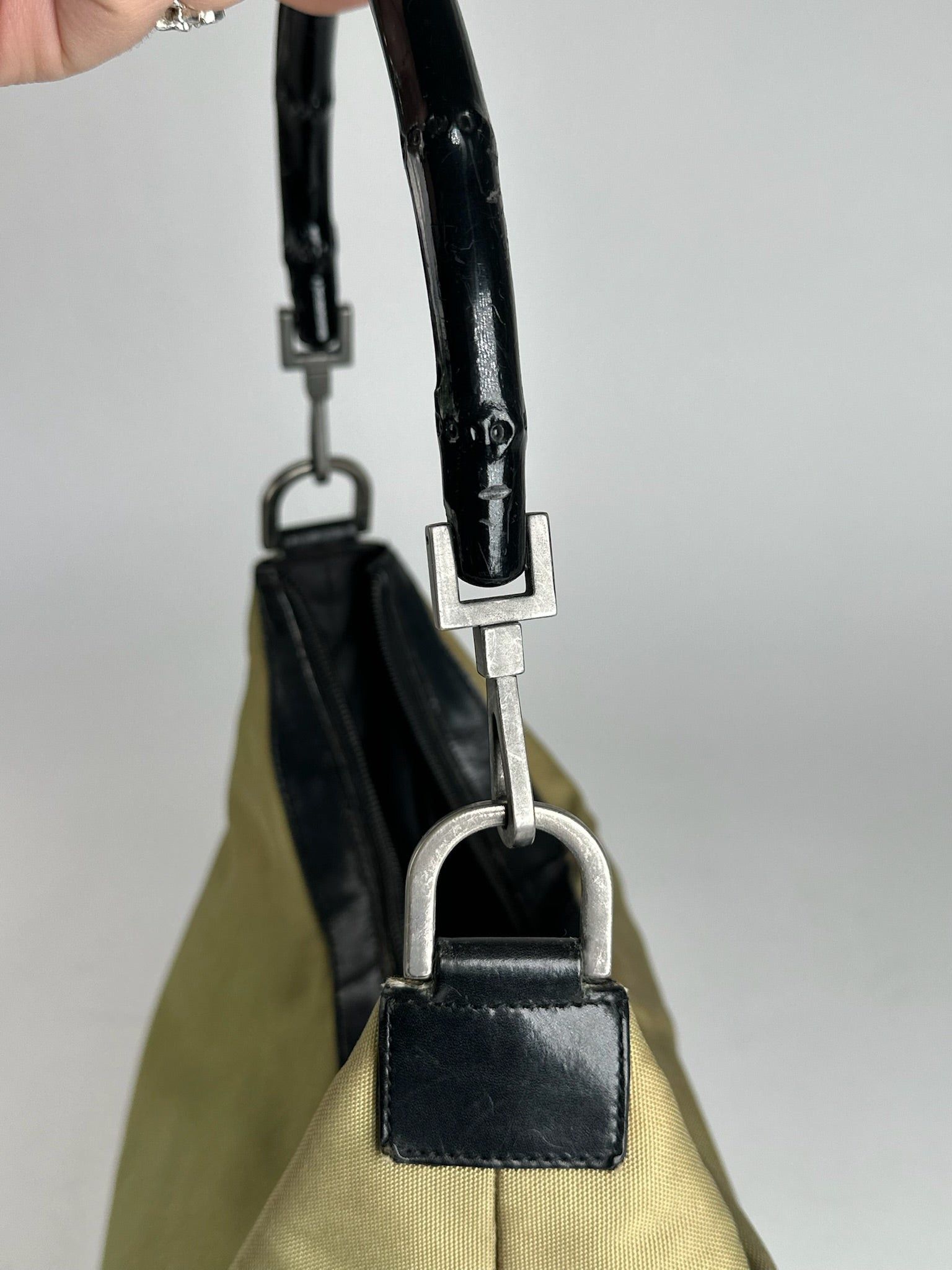 Gucci Vintage polyester leather bamboo top handle bag Size ONE SIZE - 4 Thumbnail