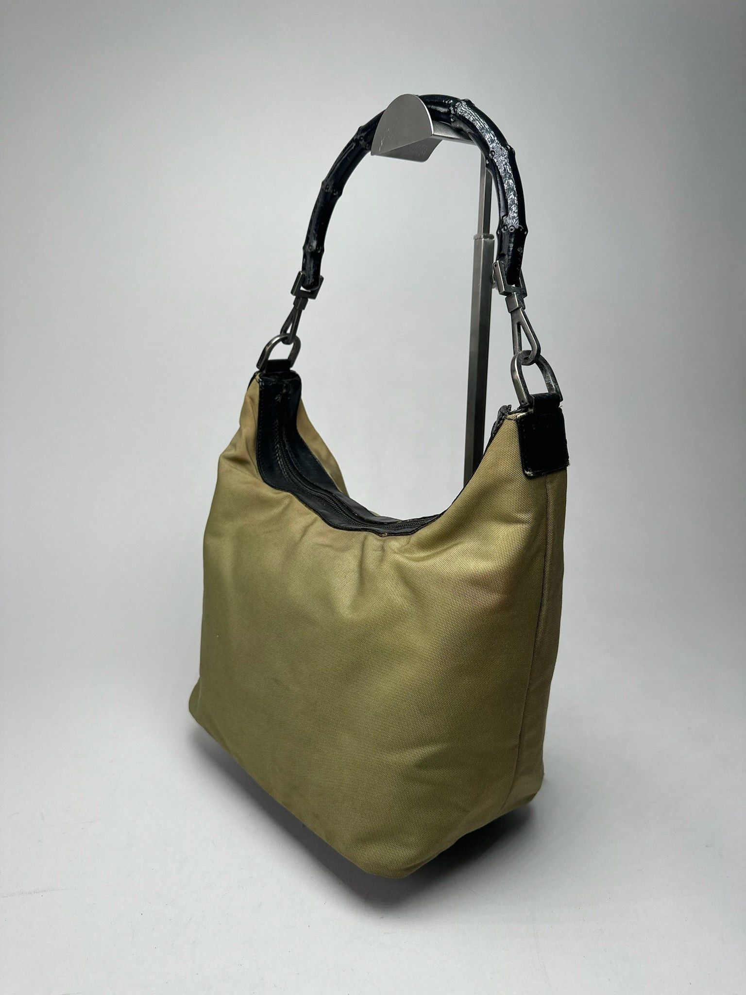 Gucci Vintage polyester leather bamboo top handle bag Size ONE SIZE - 2 Thumbnail