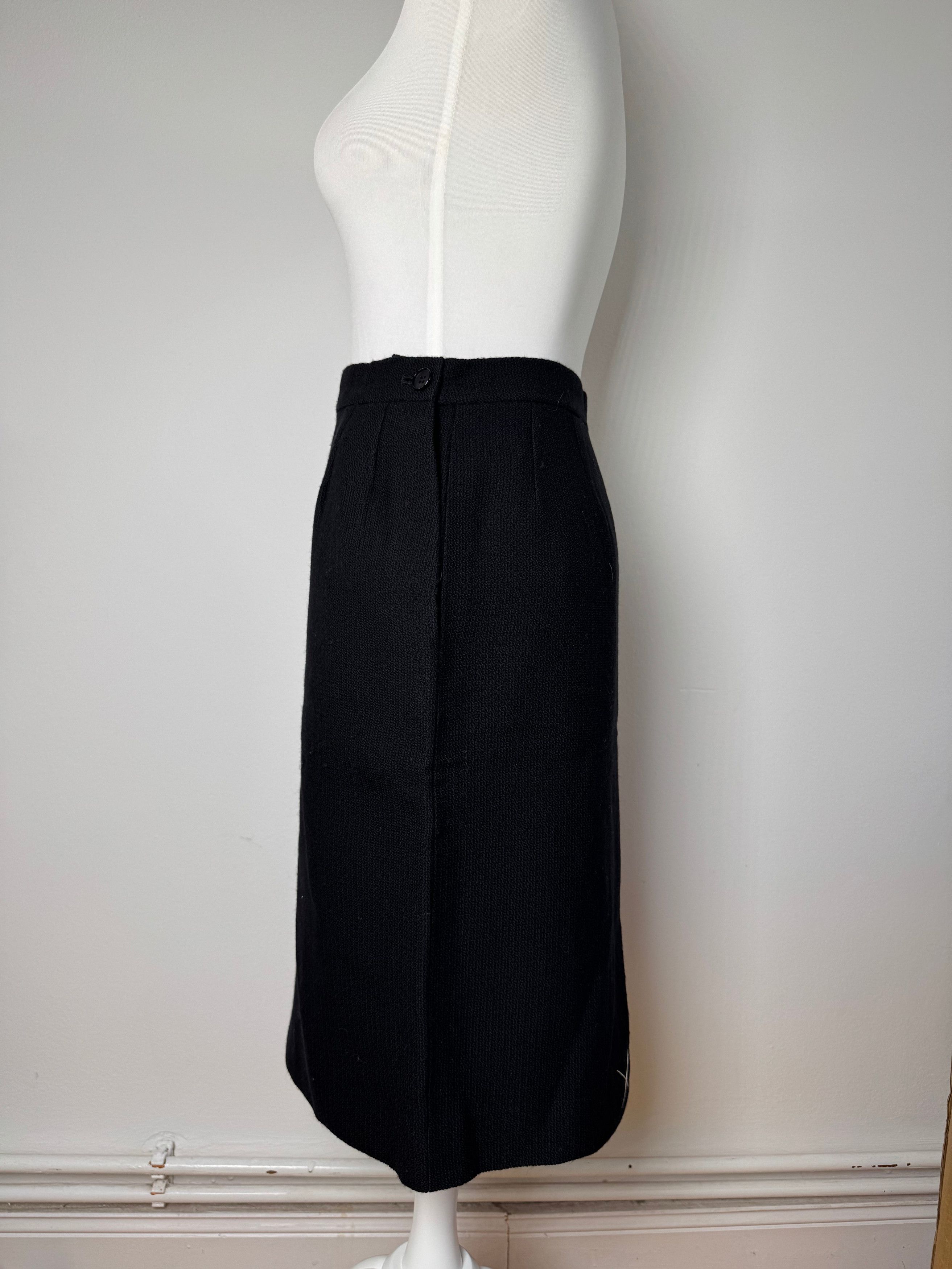 Other Vintage Yves Saint Laurent Skirt Black XS Size 24" / US 00 / IT 34 - 2 Thumbnail