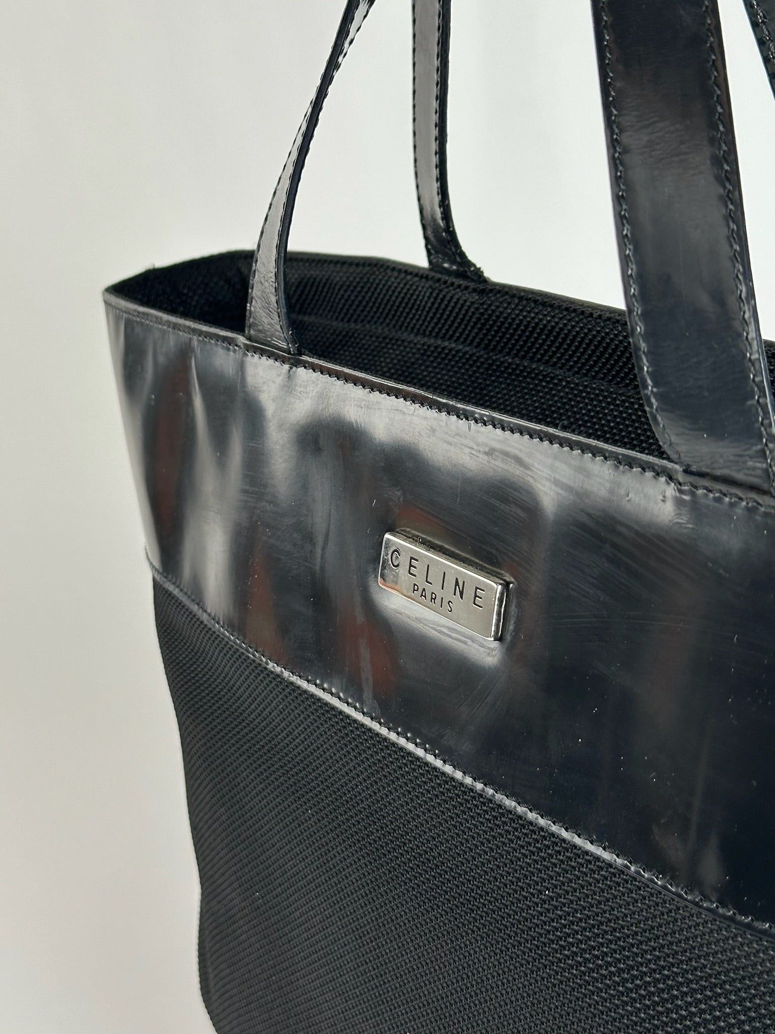 Celine Vintage Canvas Patent Leather bag black Size ONE SIZE - 10 Thumbnail